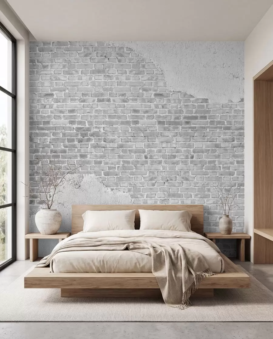 fototapet Model, cărămidă și font u53029
