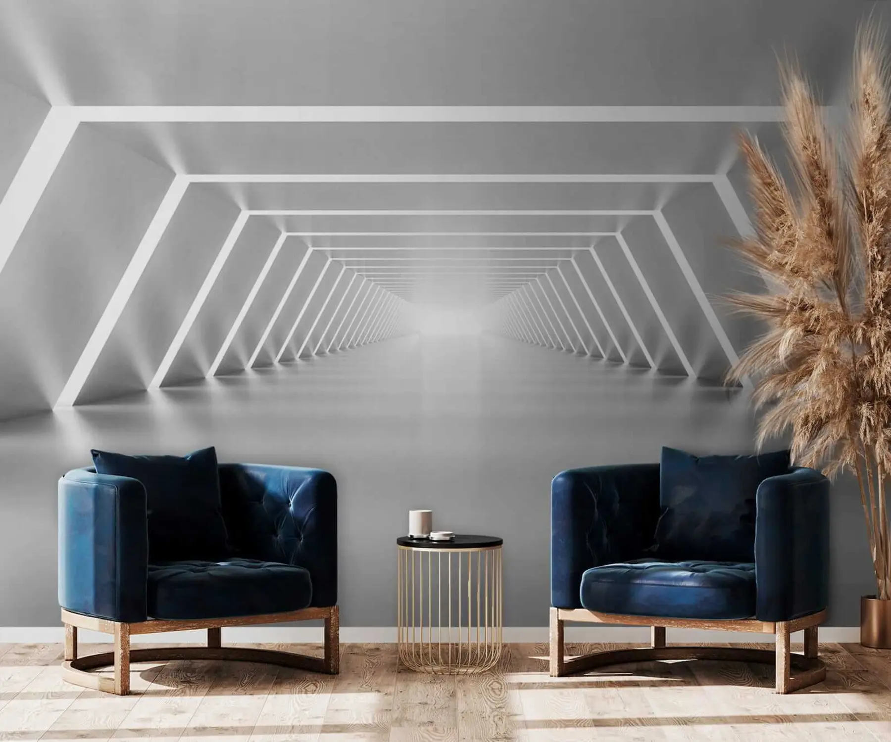 fototapet Tunel gri u03369