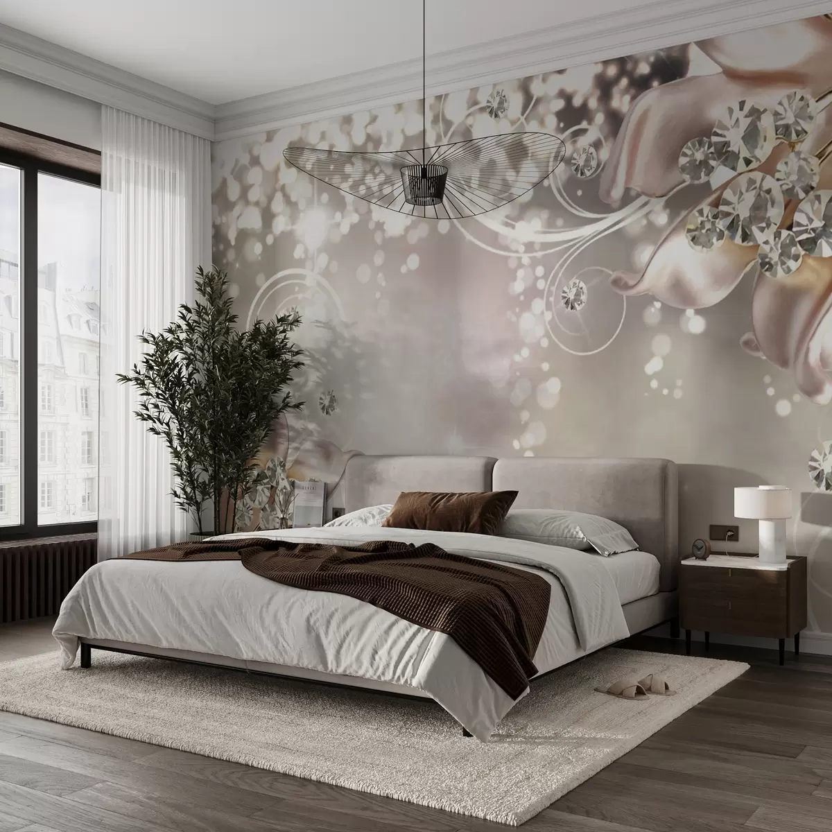 fototapet Flori de porțelan și cristale u17739