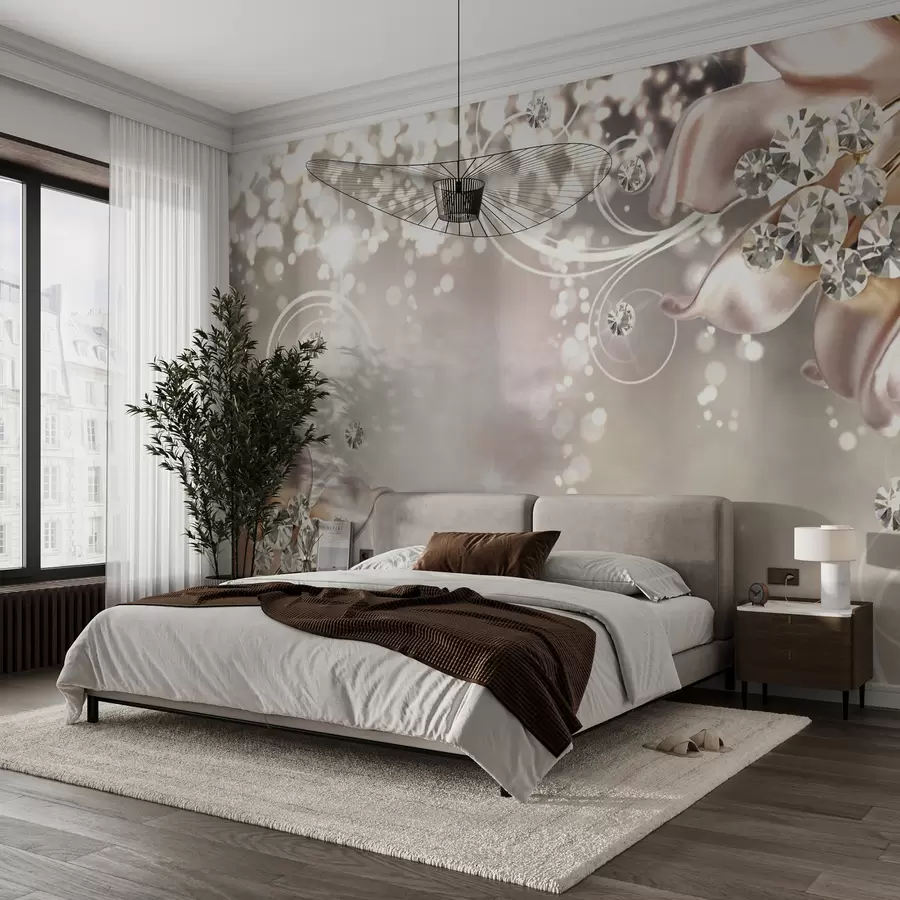 fototapet Flori de porțelan și cristale u17739