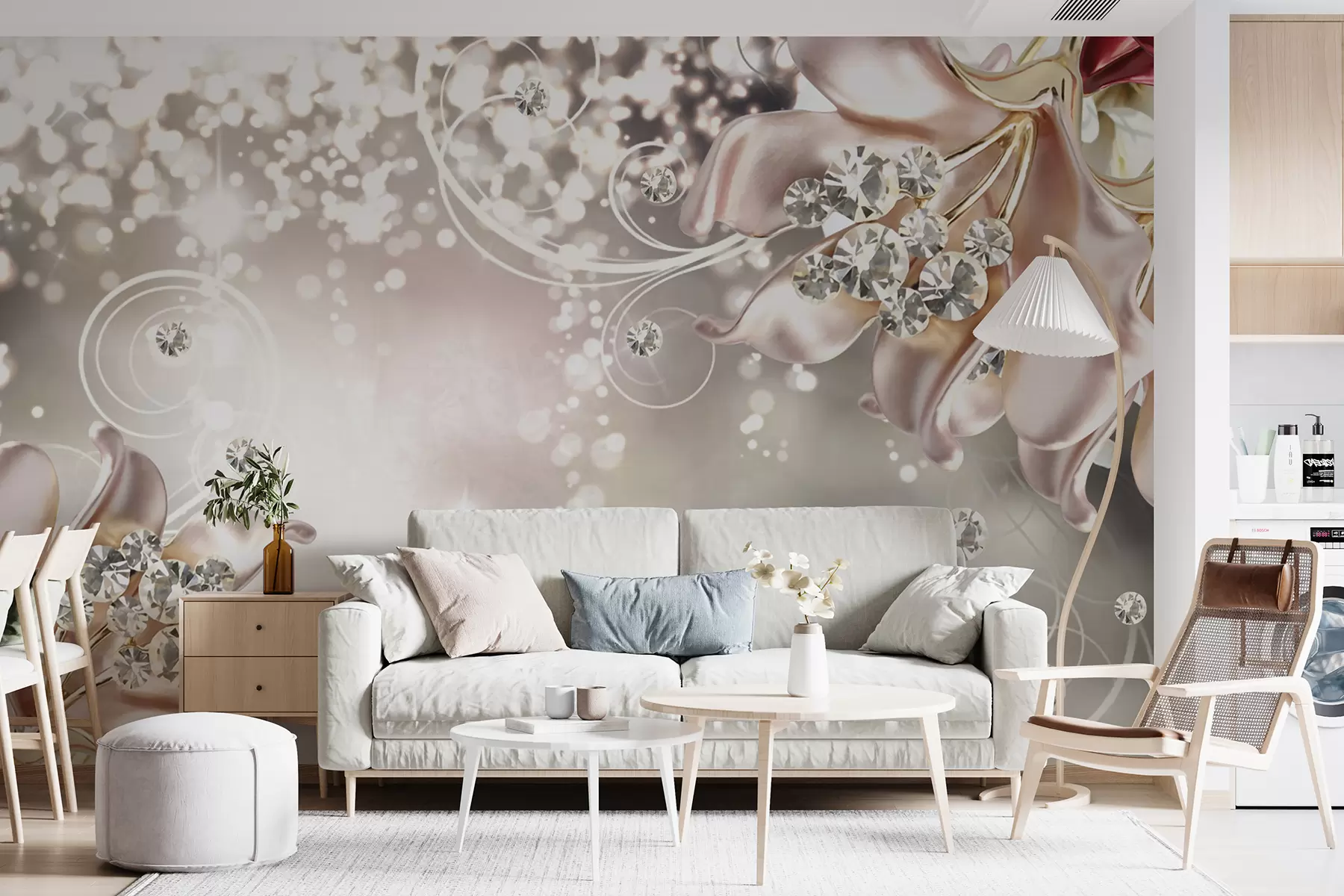 fototapet Flori de porțelan și cristale u17739