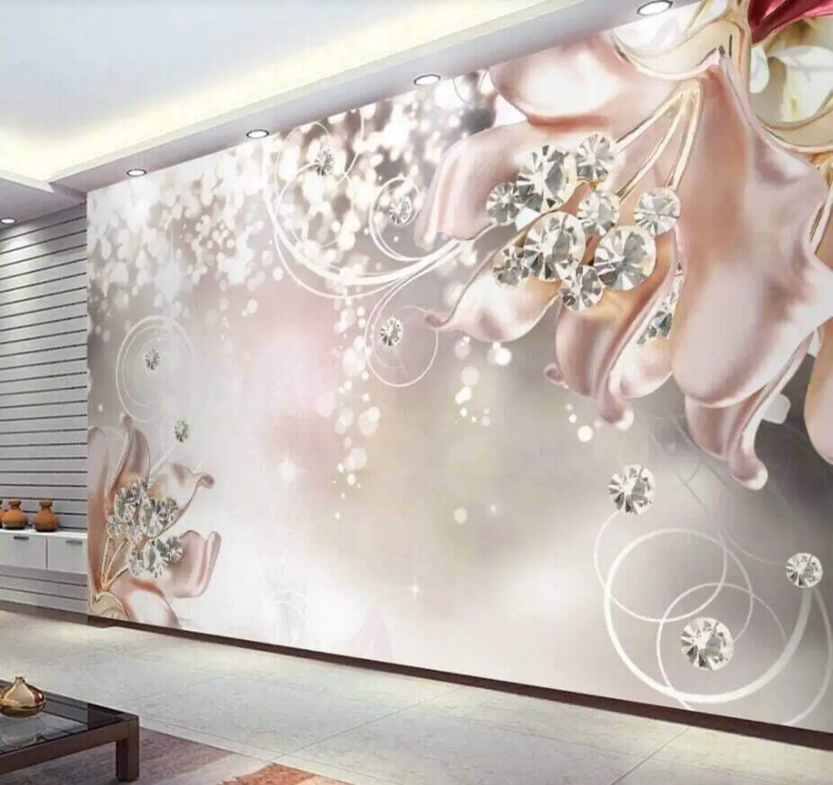 fototapet Flori de porțelan și cristale u17739