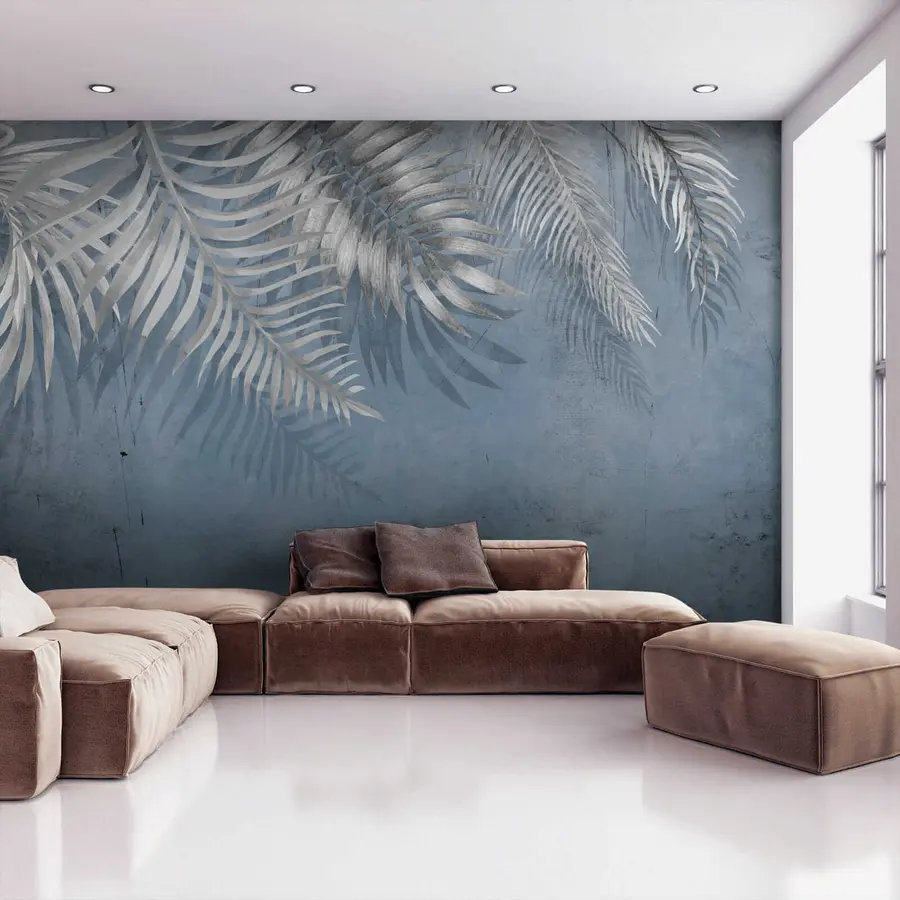 fototapet Vintage perete cu frunze u18312