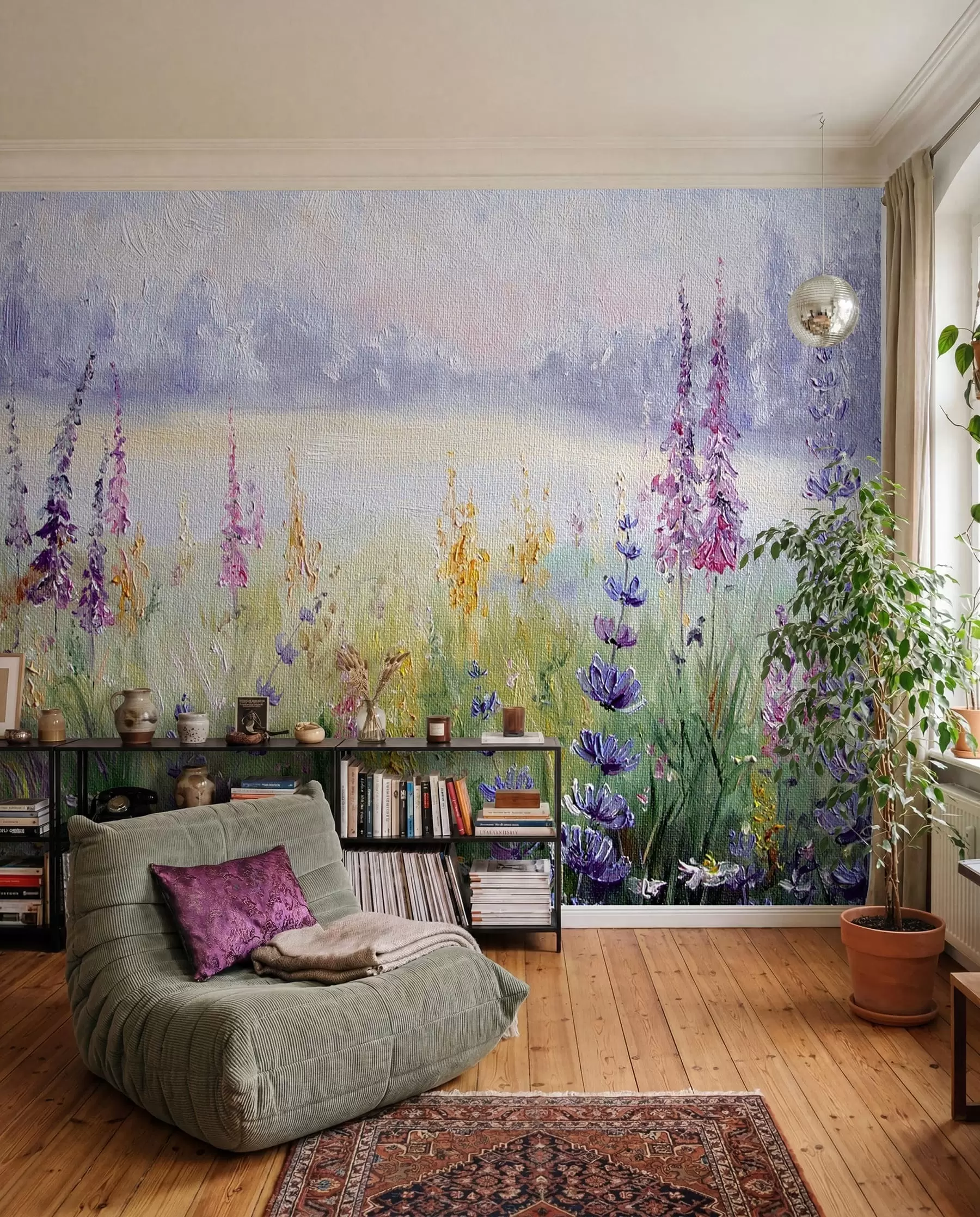 fototapet Pajiște de flori, pictură în ulei u30067