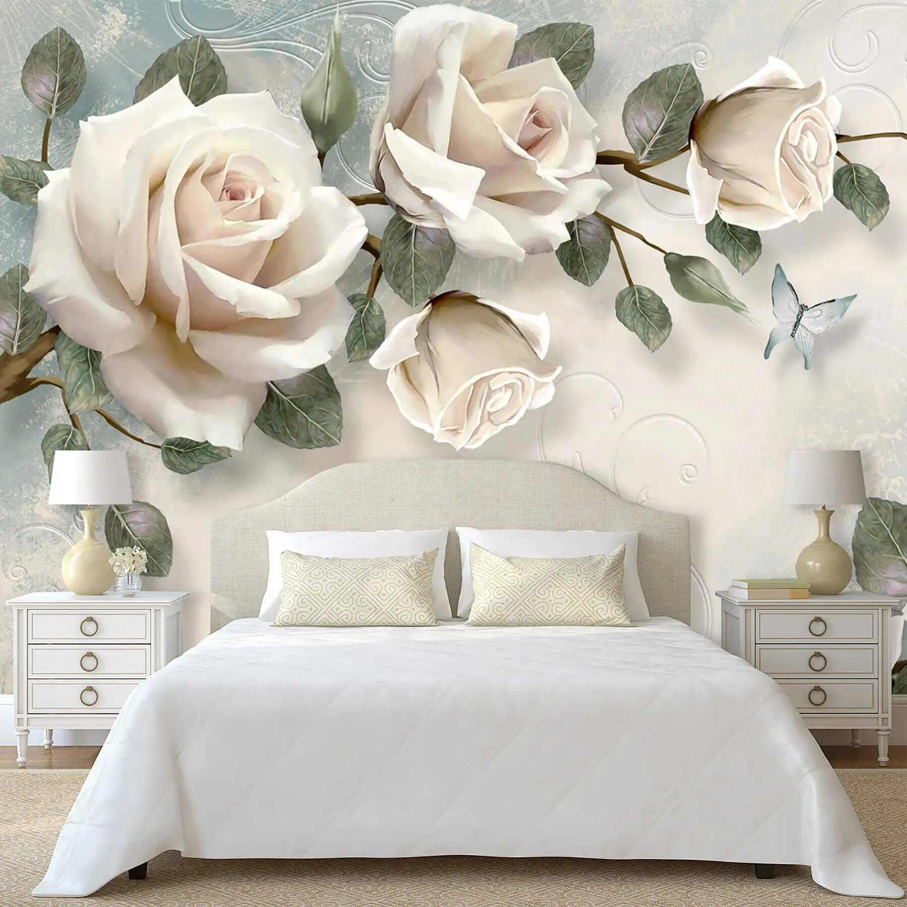 fototapet Trandafiri crem u31353