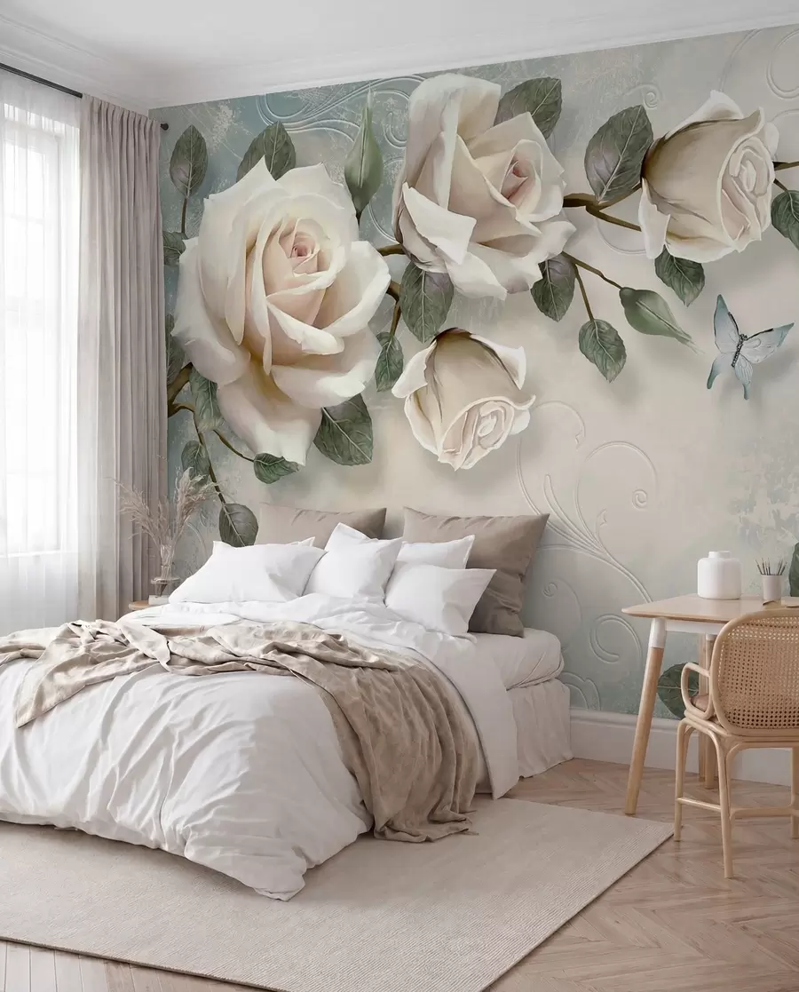 fototapet Trandafiri crem u31353
