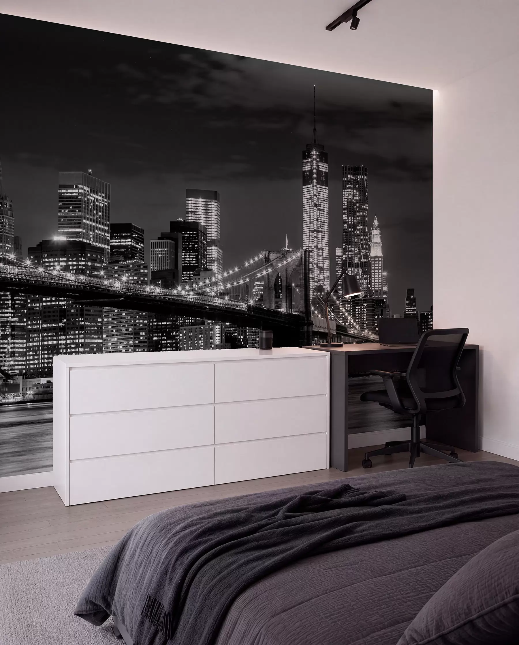 fototapet Brooklyn în monocrom u56428