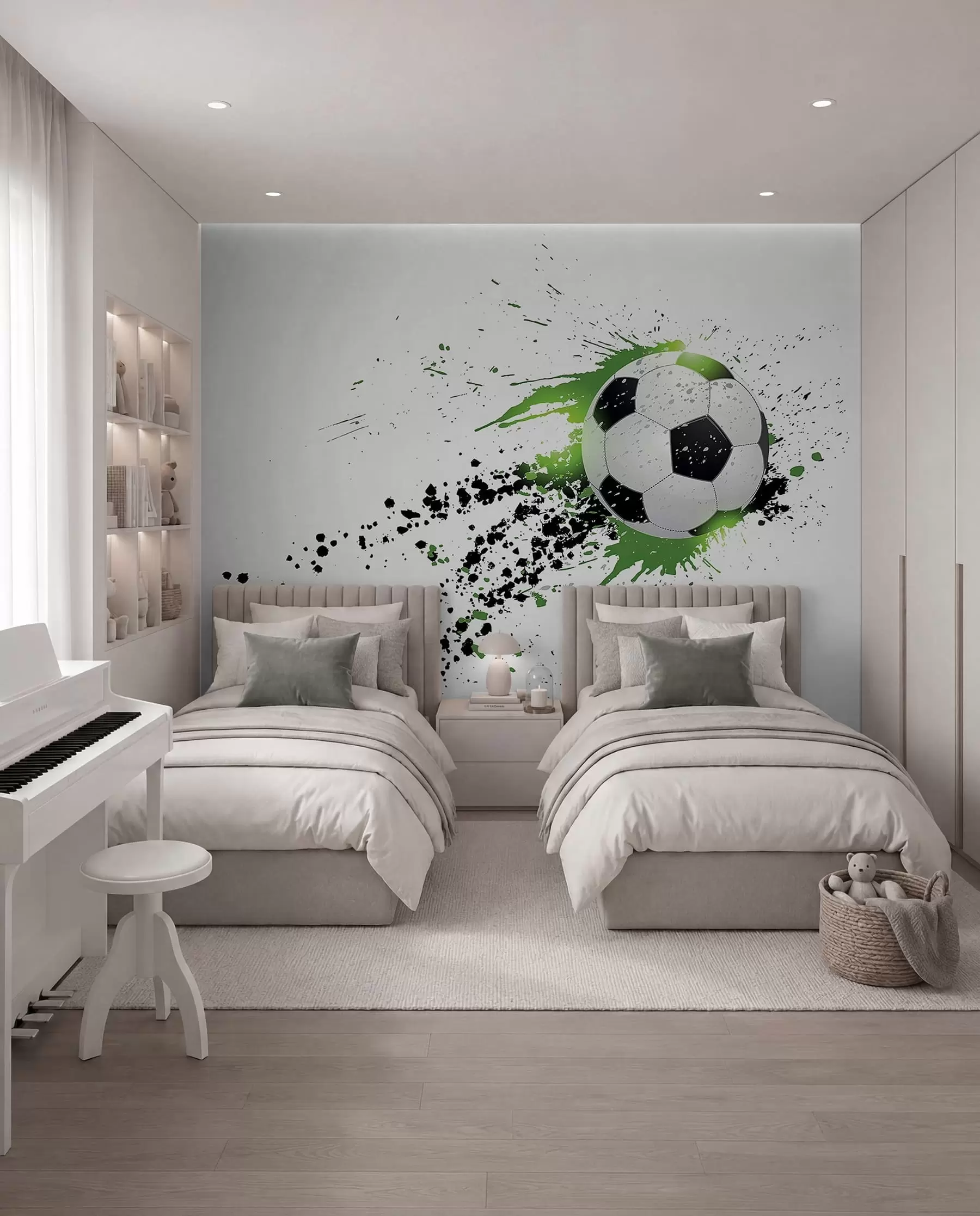 fototapet Fotbal în stropi verzi u57431