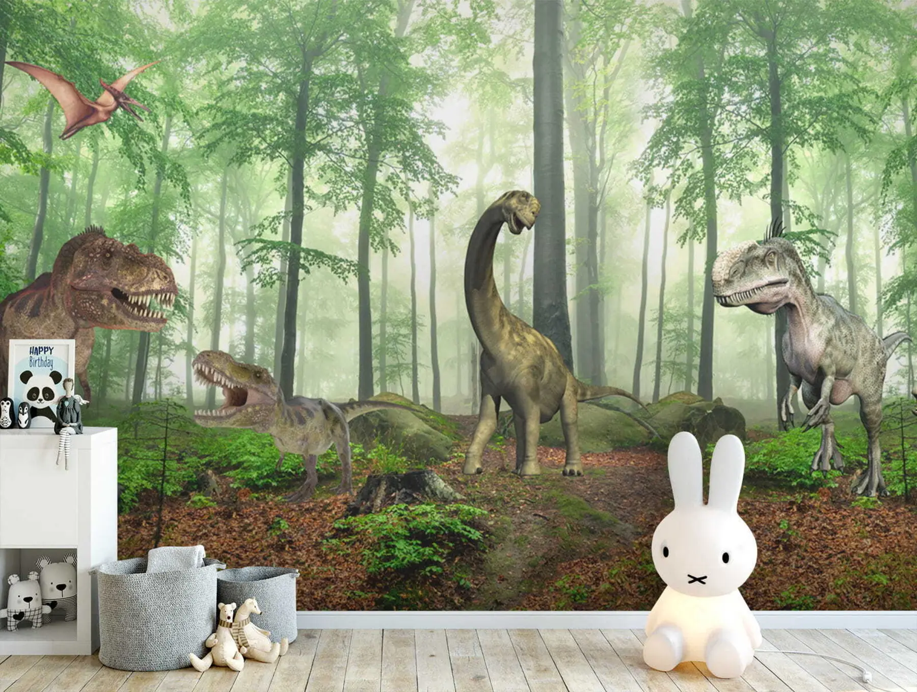 fototapet Dinozauri în pădure u60039