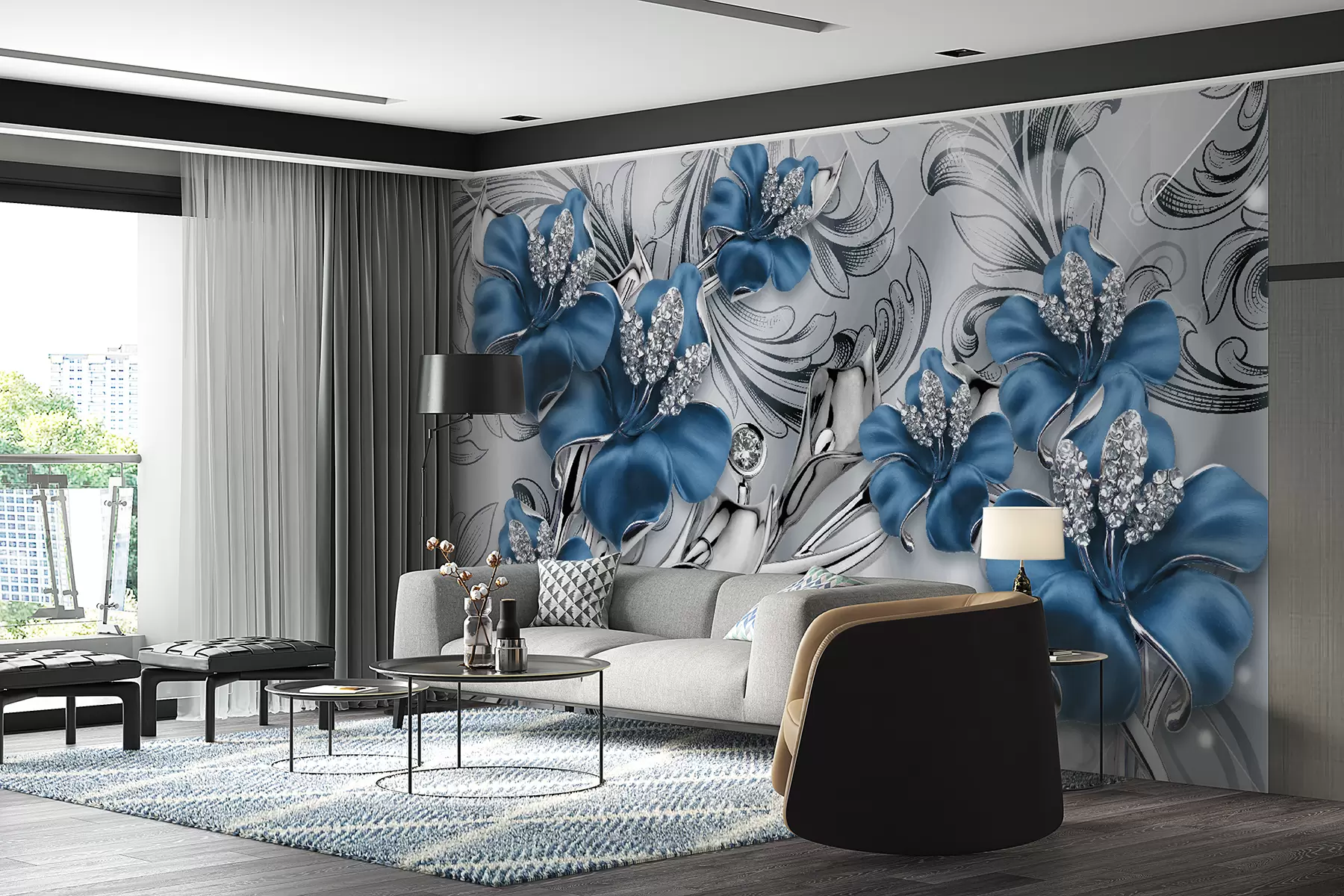 fototapet Flori de azur u60405