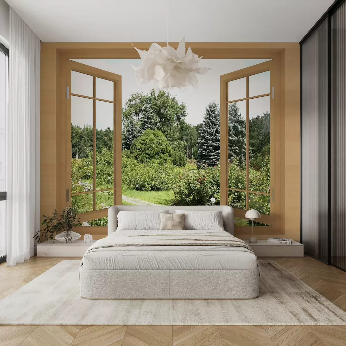 fototapet Vedere de la fereastră spre pădure u60673