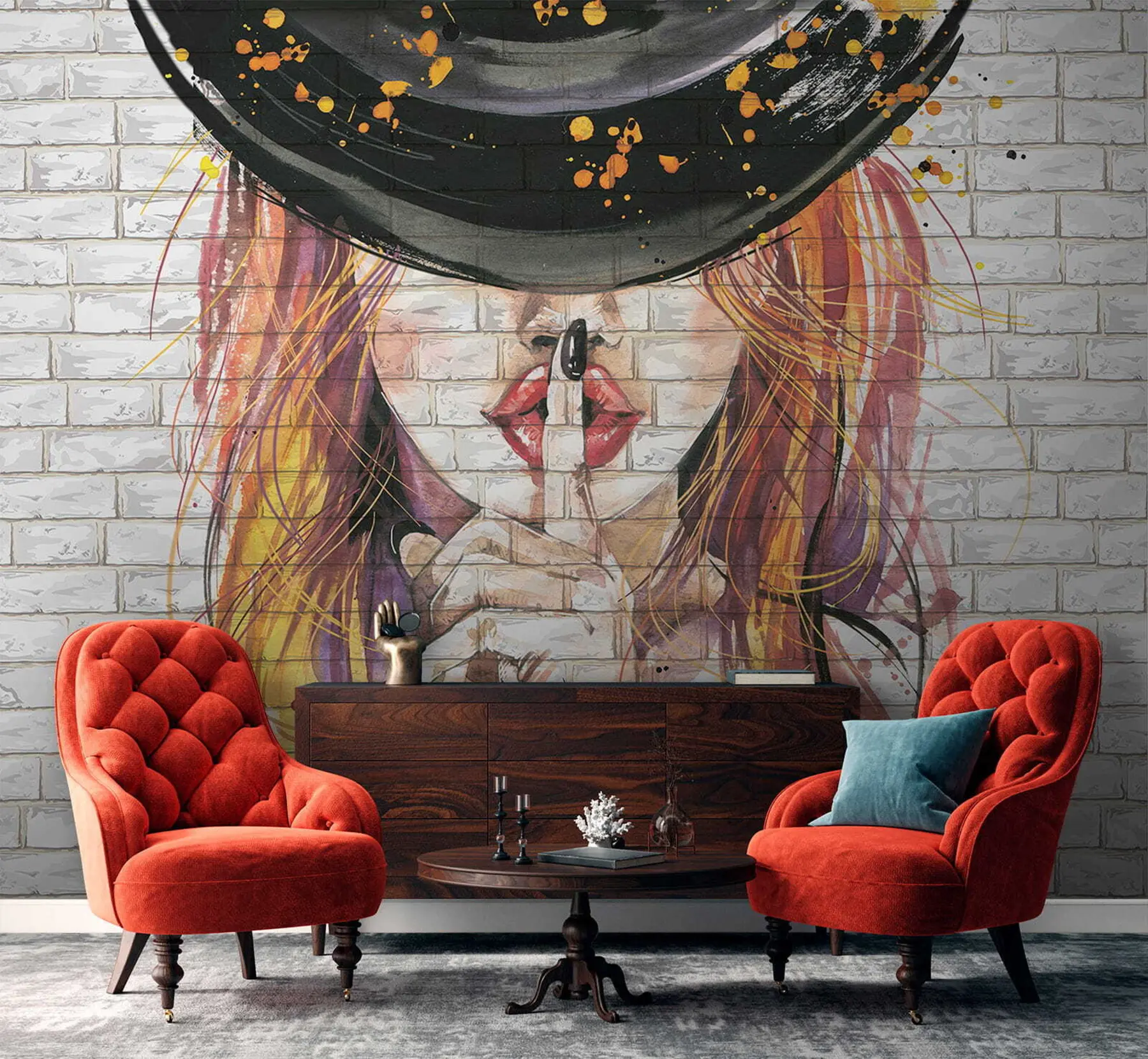 fototapet Fată cu acuarele u67648