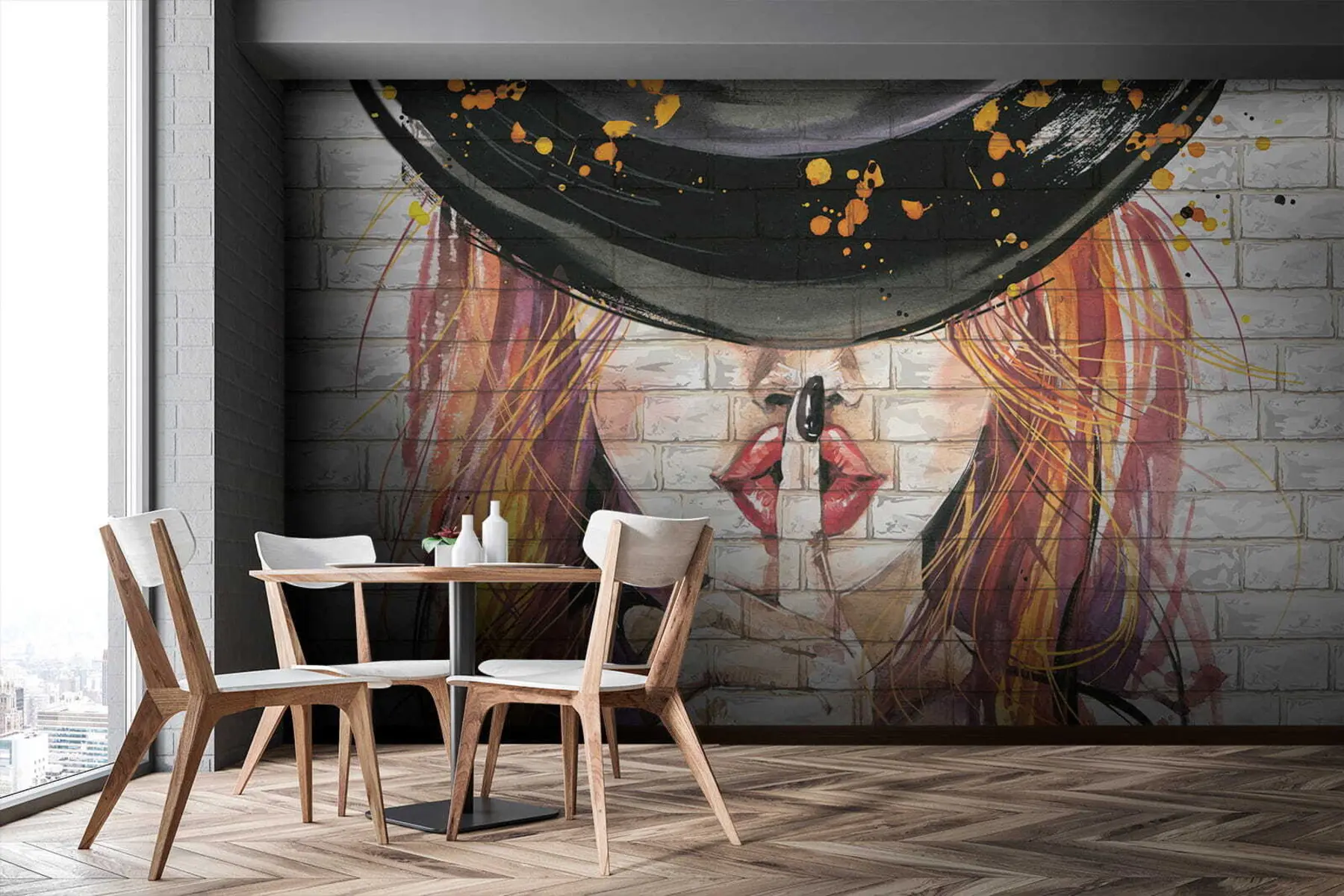 fototapet Fată cu acuarele u67648