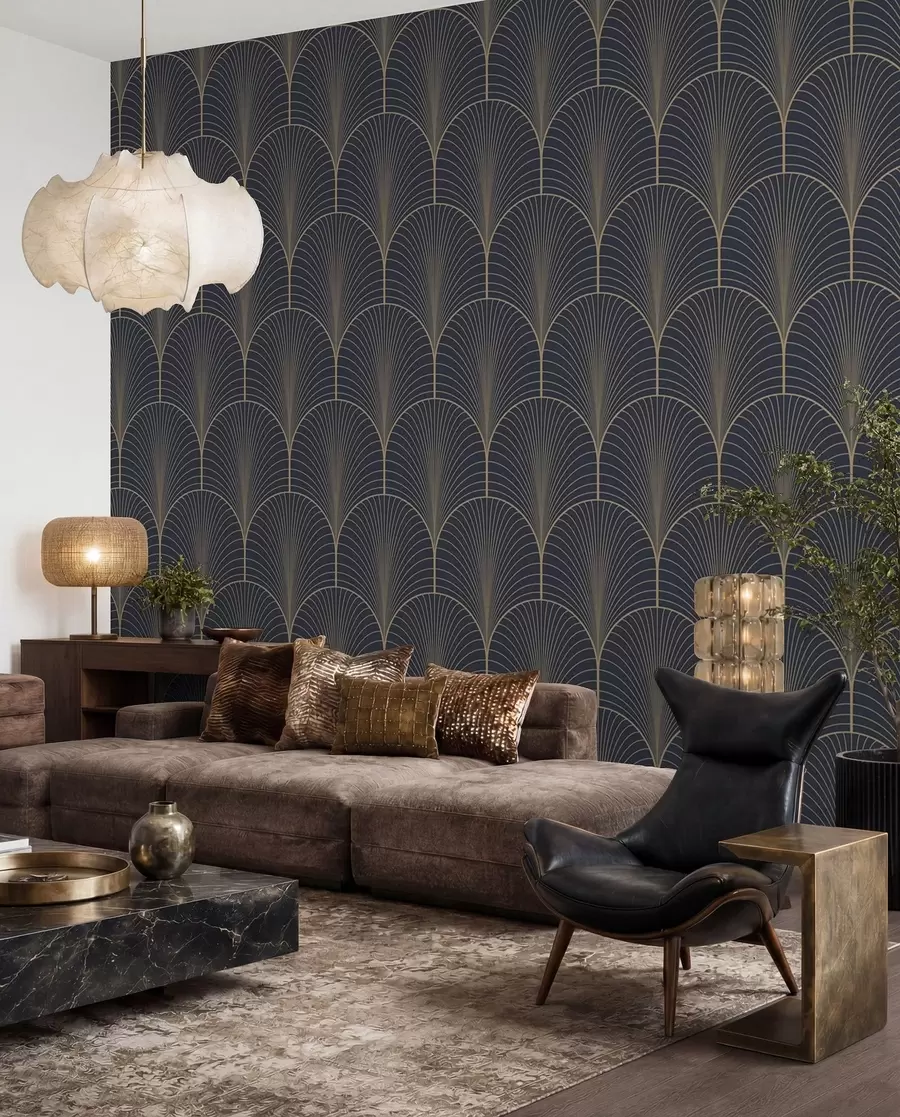 fototapet Evantaie aurii art déco u53246
