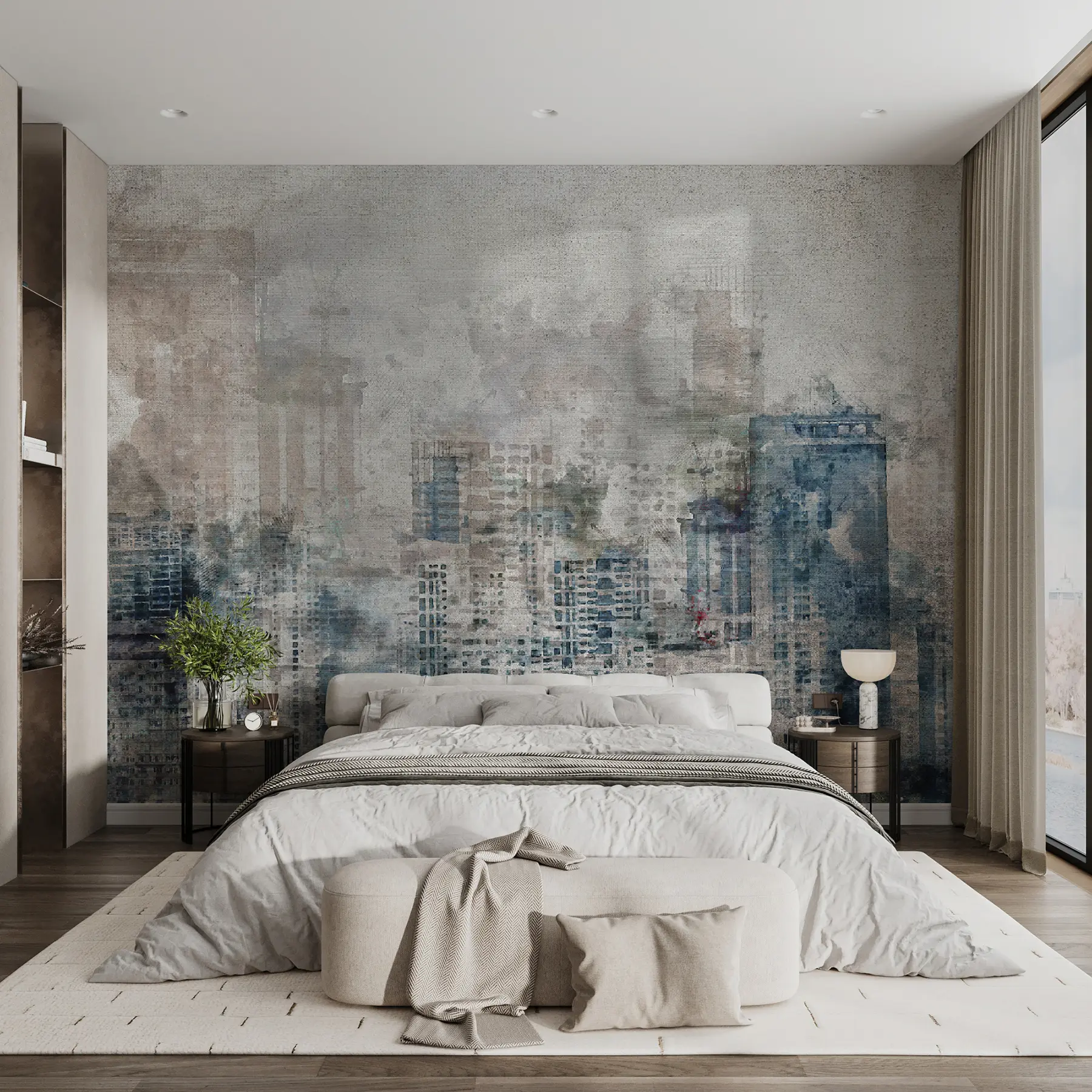 fototapet Acuarelă oraș, panza u20070