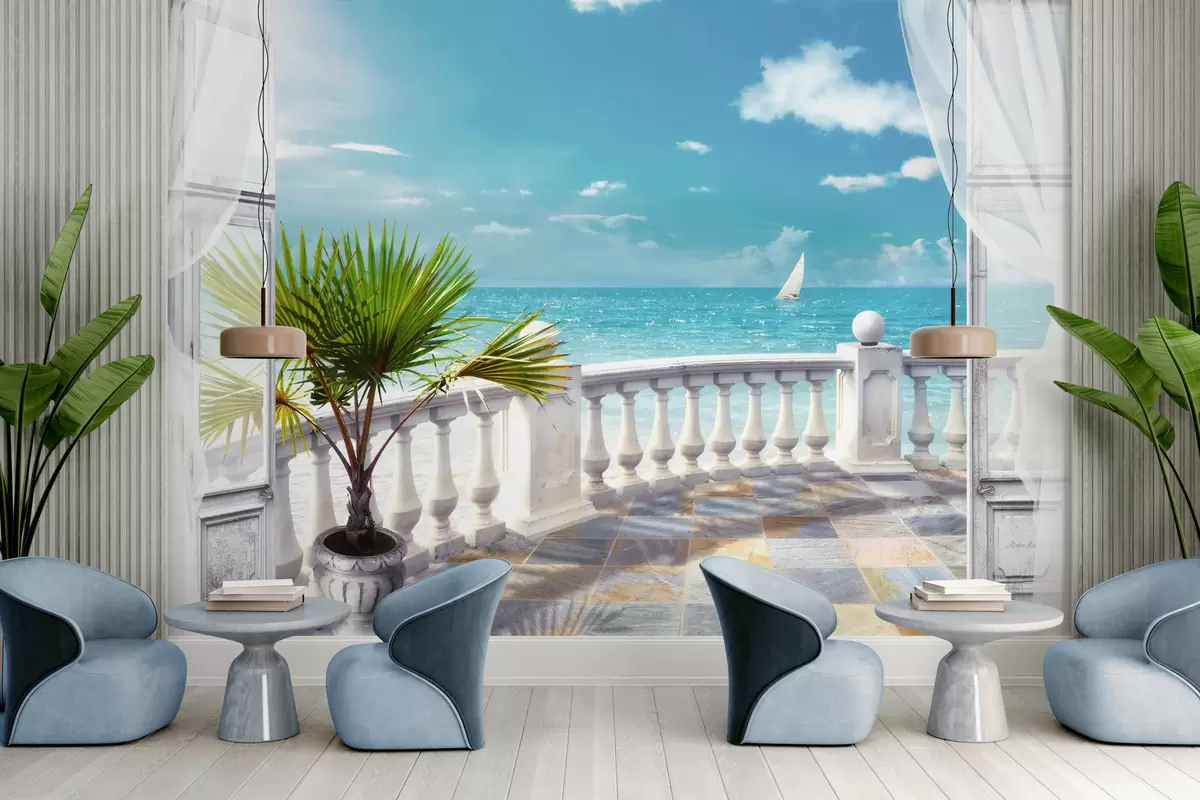 fototapet Apă, nori și cer u26132