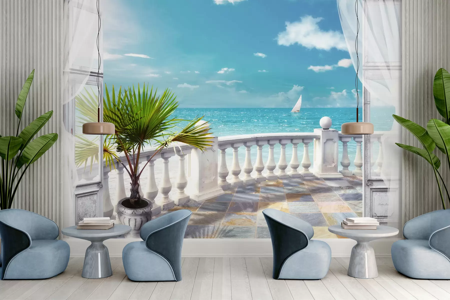 fototapet Apă, nori și cer u26132