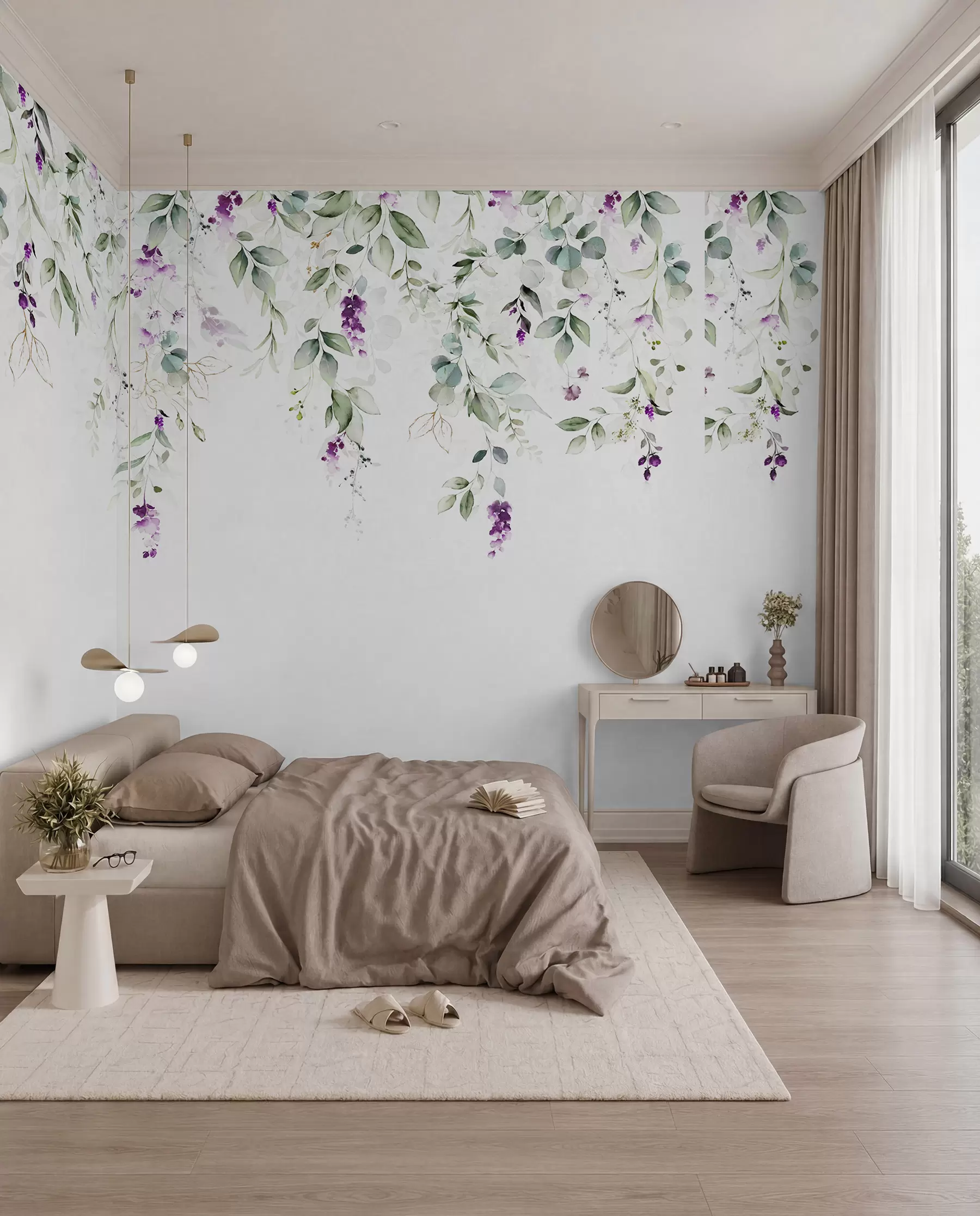 fototapet Flori violet curgătoare u99687
