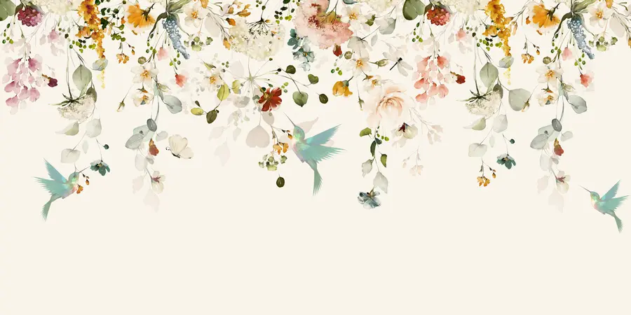 fototapet Flori și colibri u59610d2