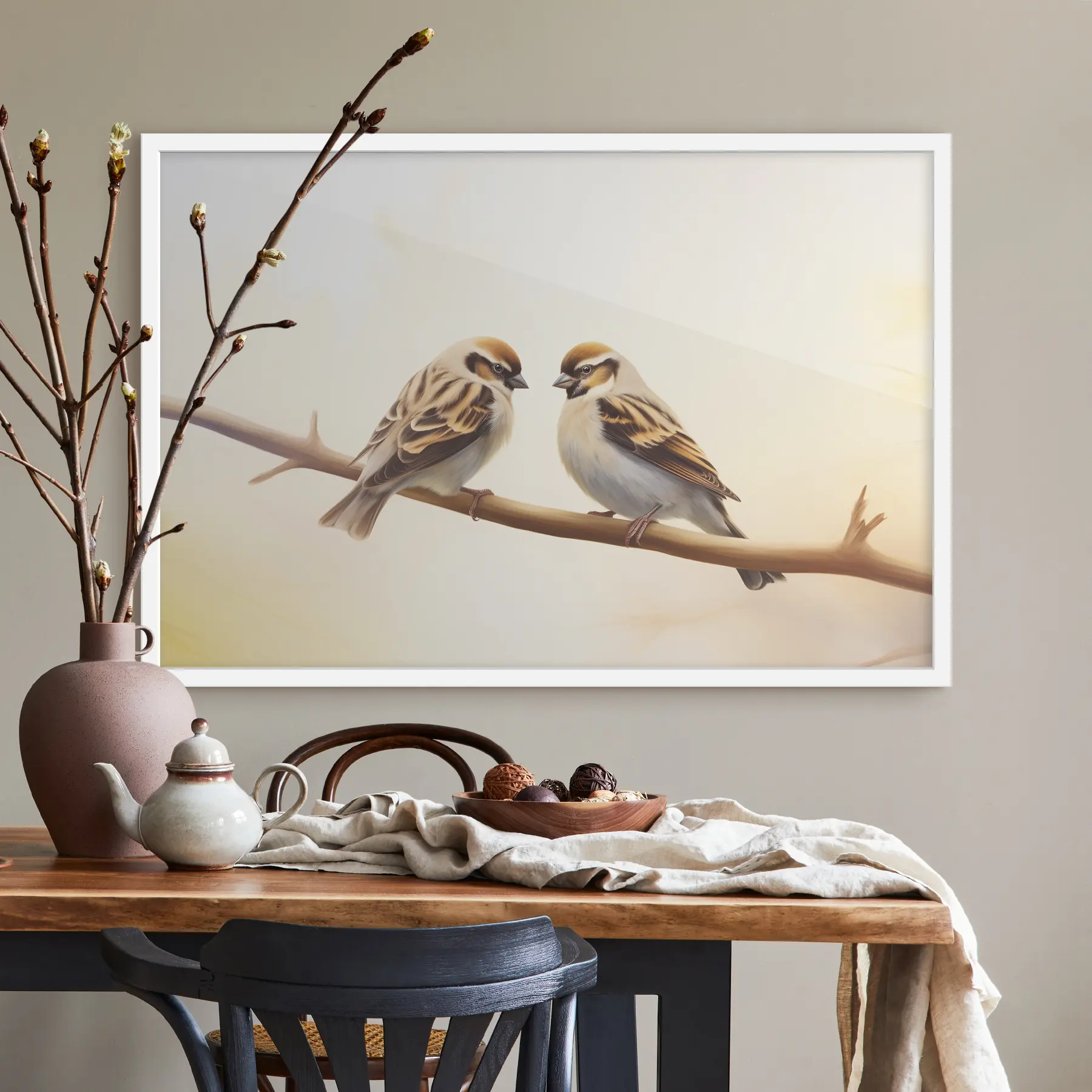 fototapet Două vrăbii pe o creangă f37393