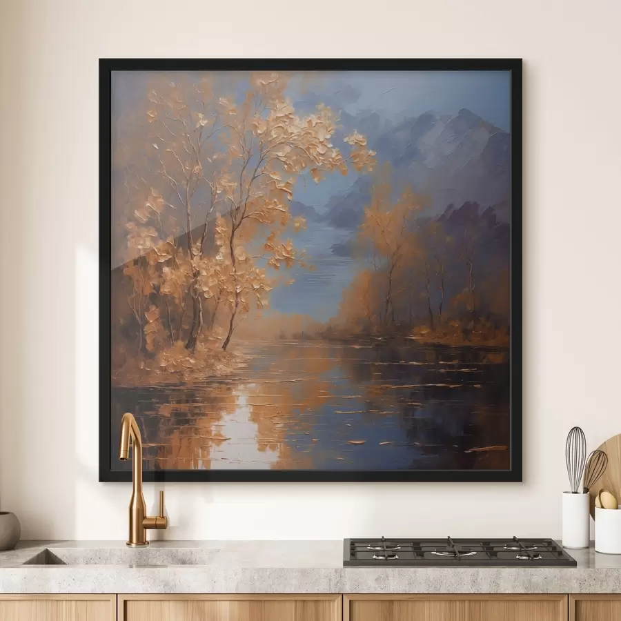 fototapet Lac în pădurea de toamnă f37804