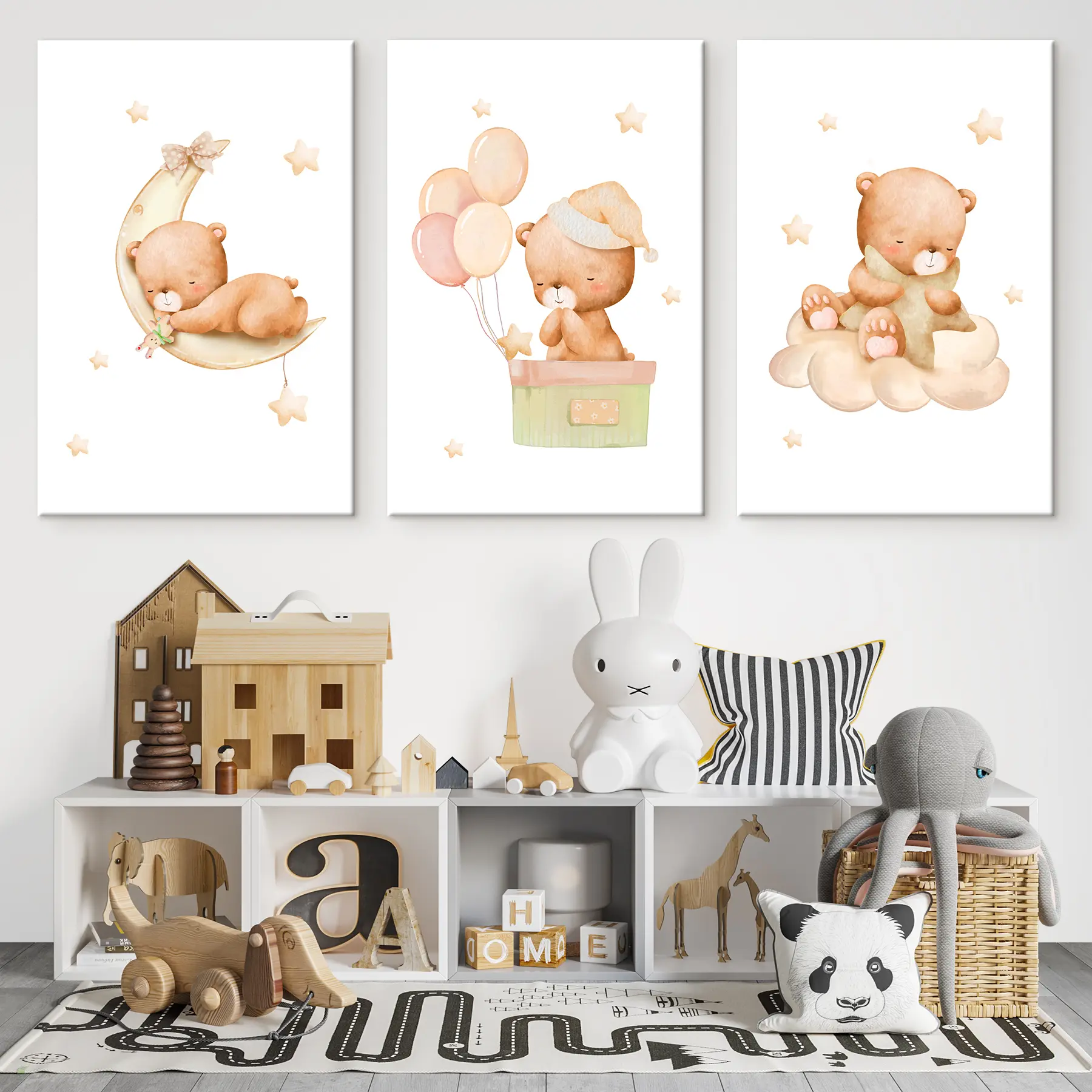 fototapet Ursuleți de pluș care se bucură de momentele lor de vis m00296