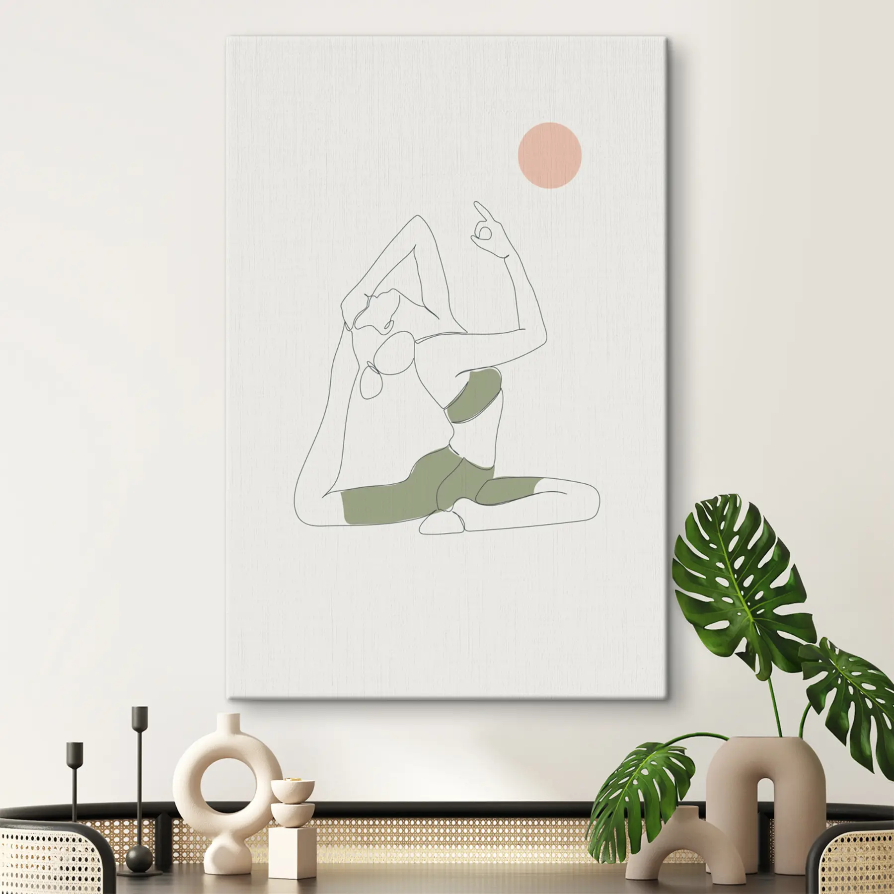 fototapet Fata de yoga postura de yoga Dove asana s37986