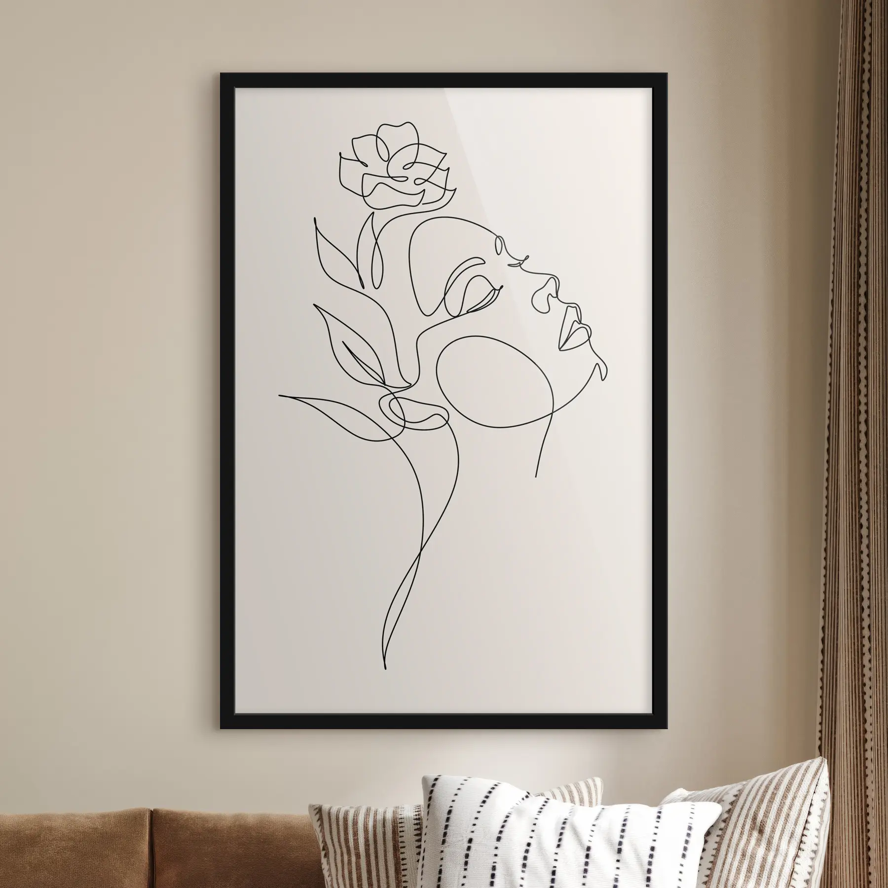 Tablouri Fața femeii, abstracție, linie, natural f38011