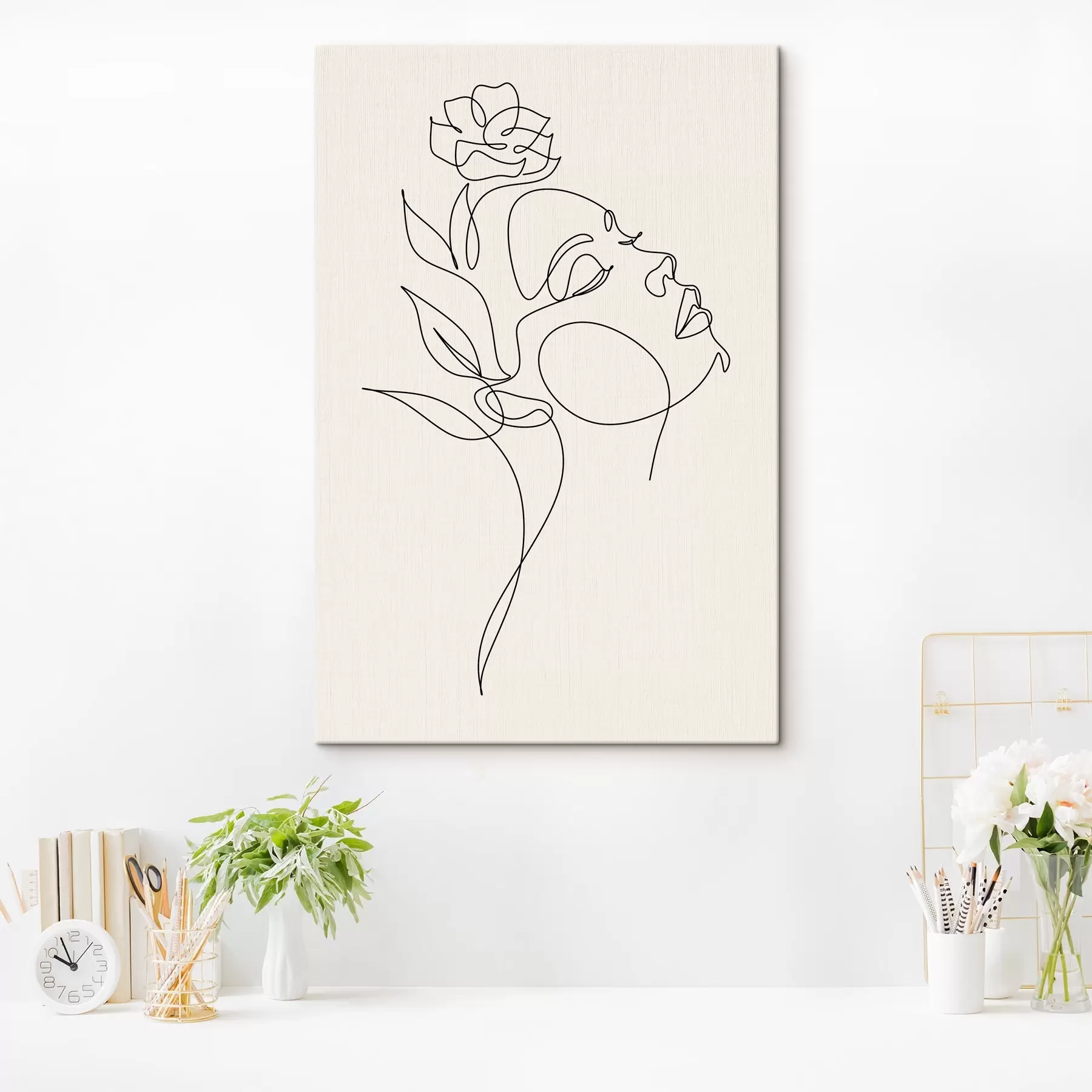 fototapet Fața femeii, abstracție, linie, natural s38011