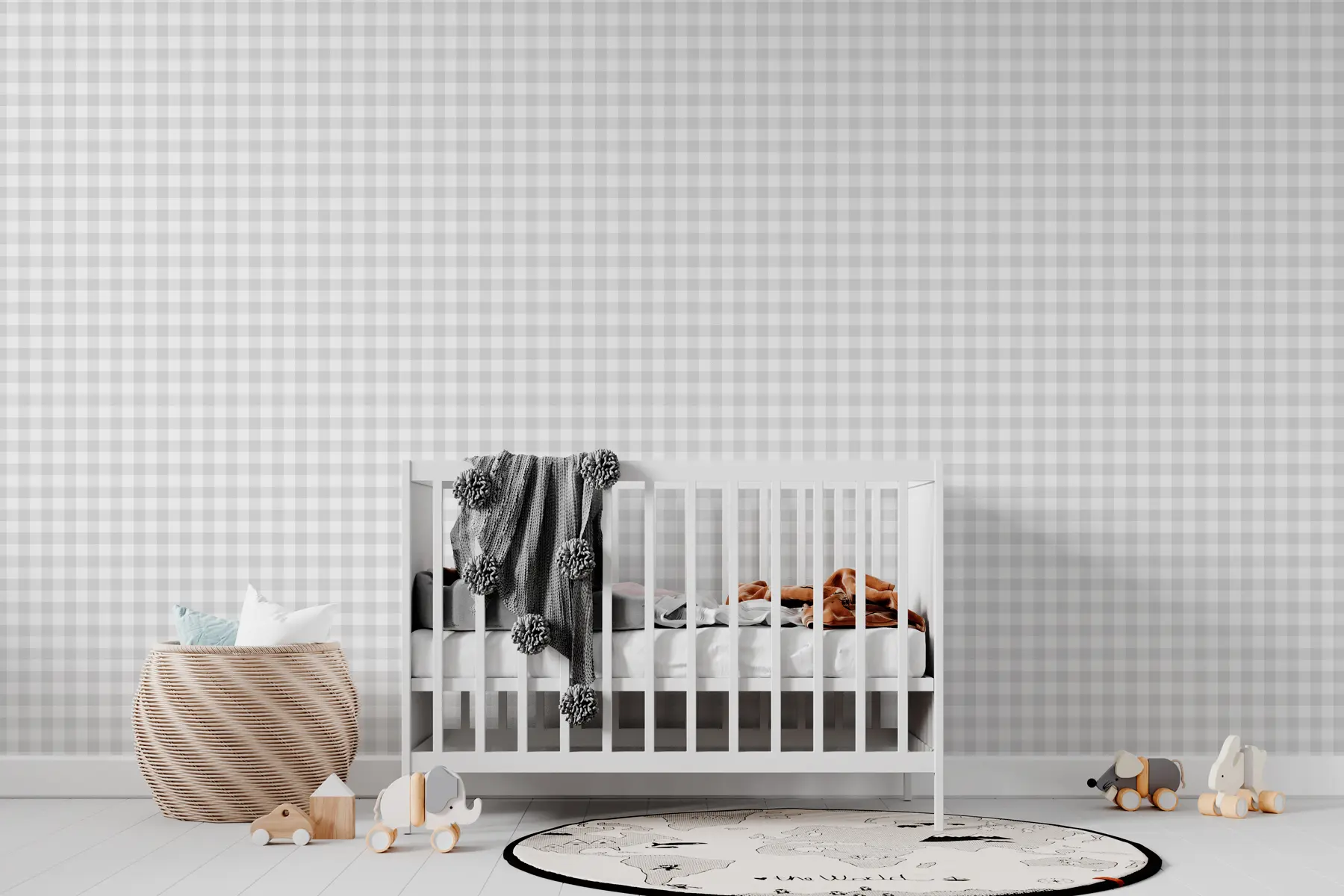 fototapet Modelul carouri gri este o nouă tendință în minimalism w00375v4