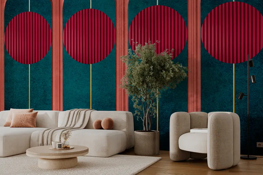 fototapet Decor arc în stil modern minimalism, elemente texturate w00388