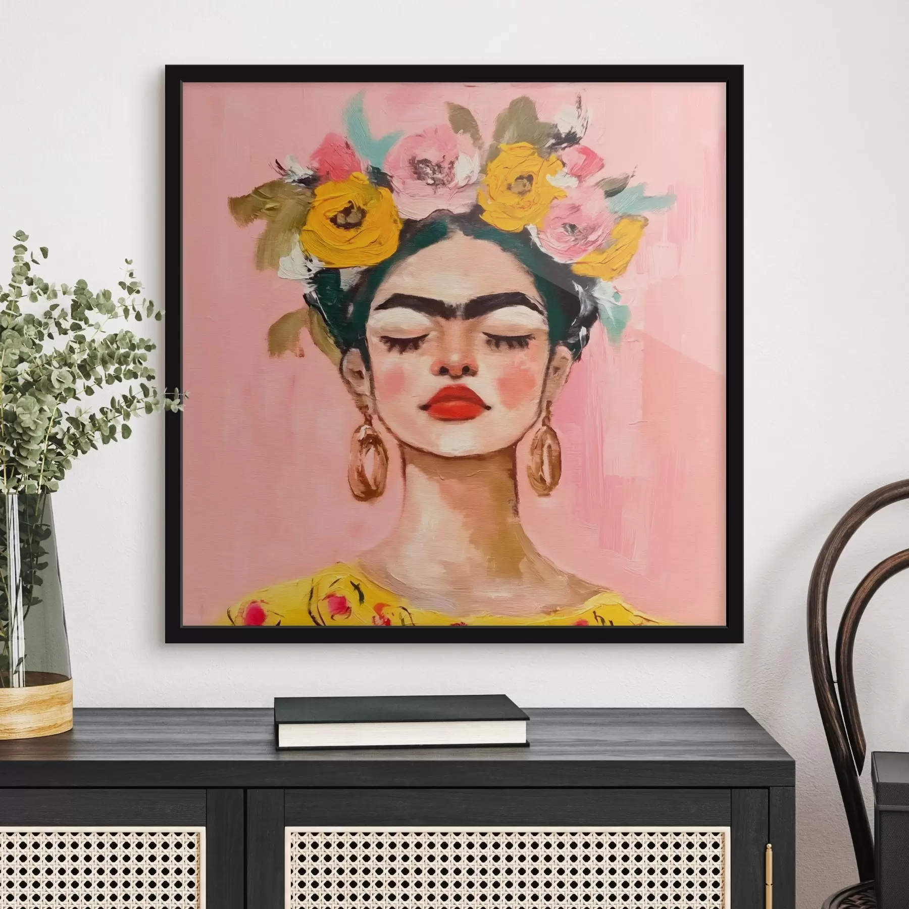 fototapet Textura cu un print Frida Kahlo f38292