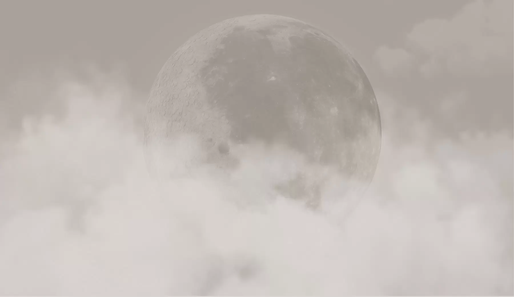 fototapet Lună mare printre norii de culoare bej stil loft w00548