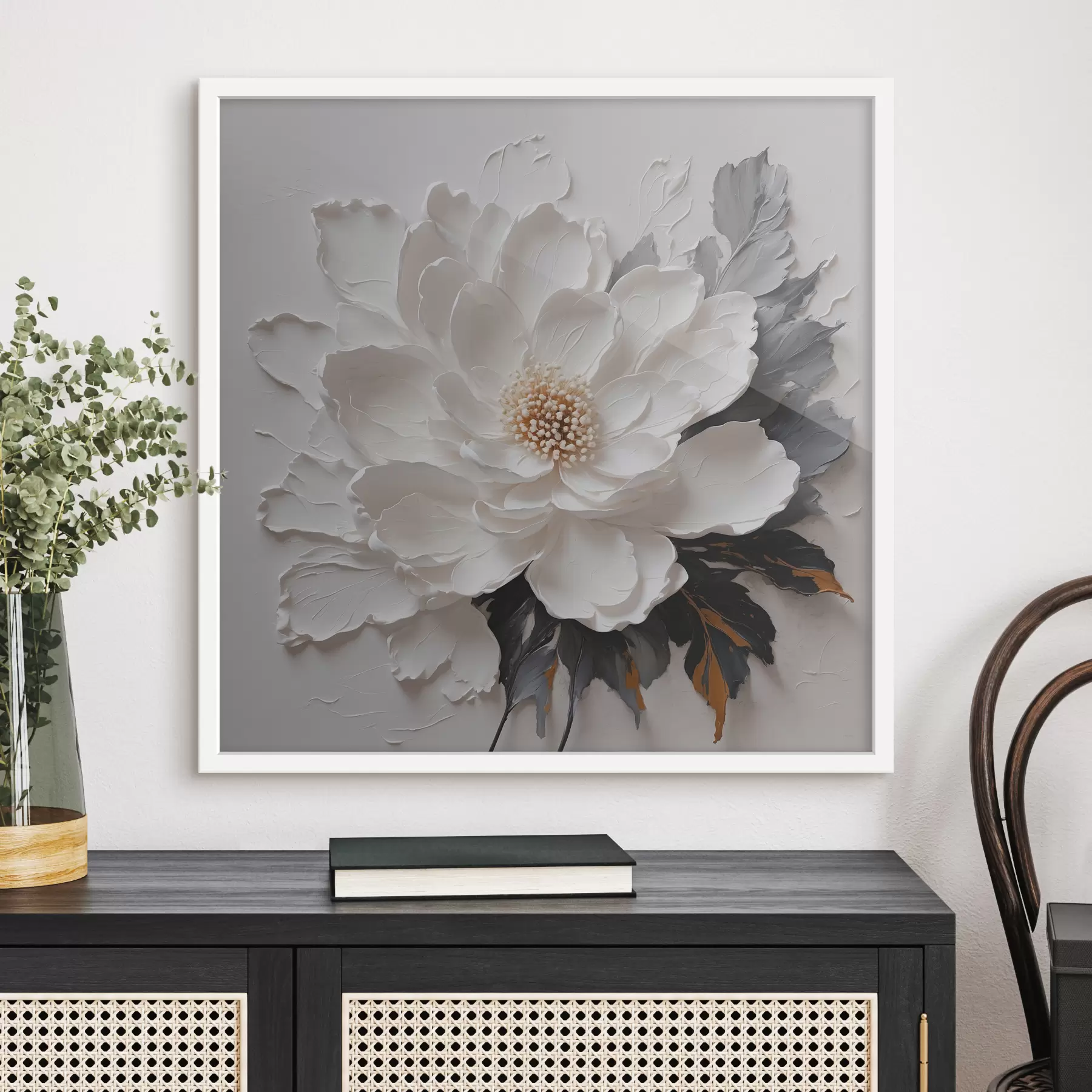 fototapet Floare albă pe fundal de ulei f38304
