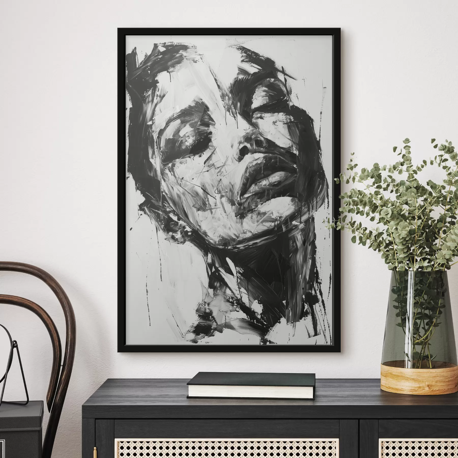 fototapet Portret de femeie cu tușe negre f38641