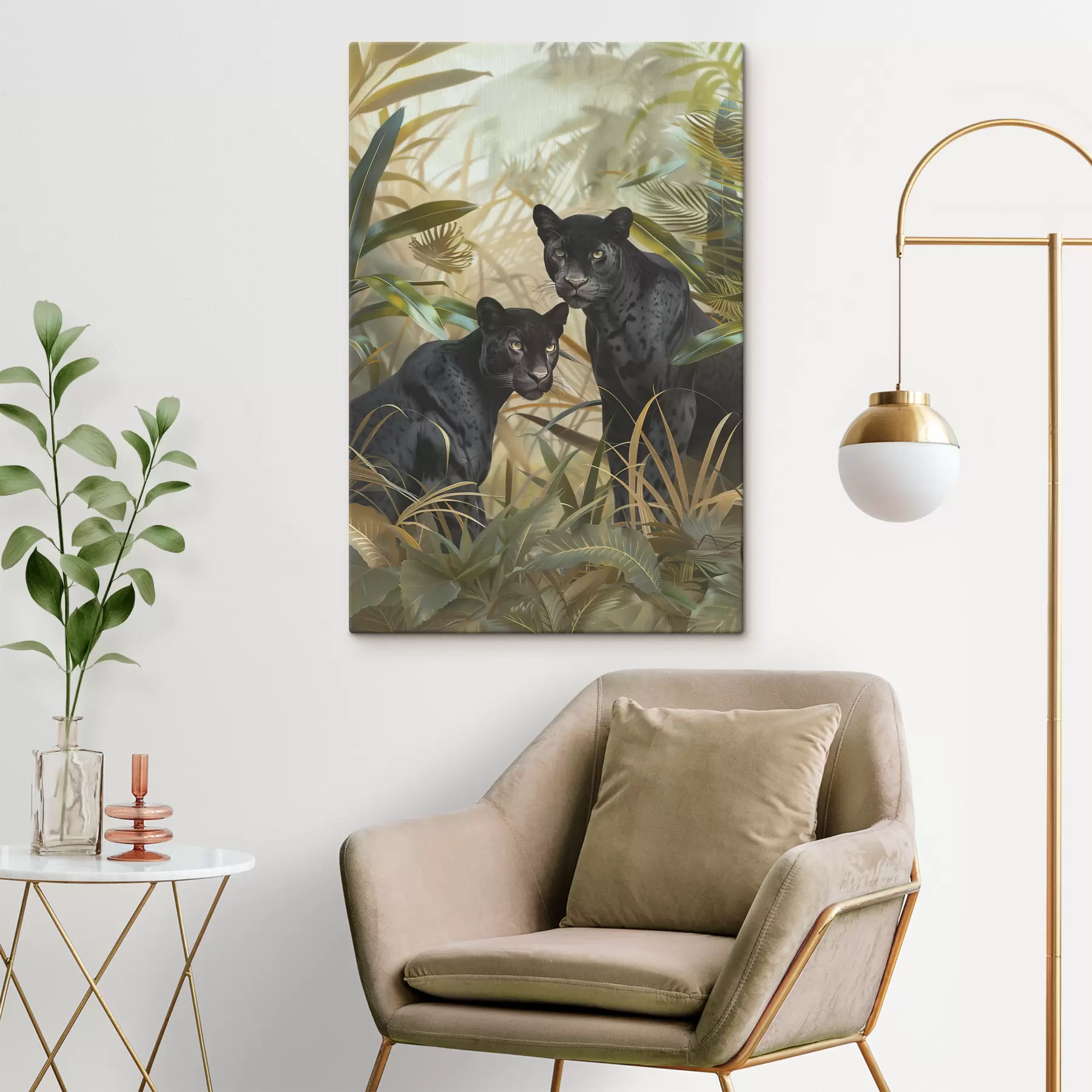 Tablouri Două pantere în junglă s38509