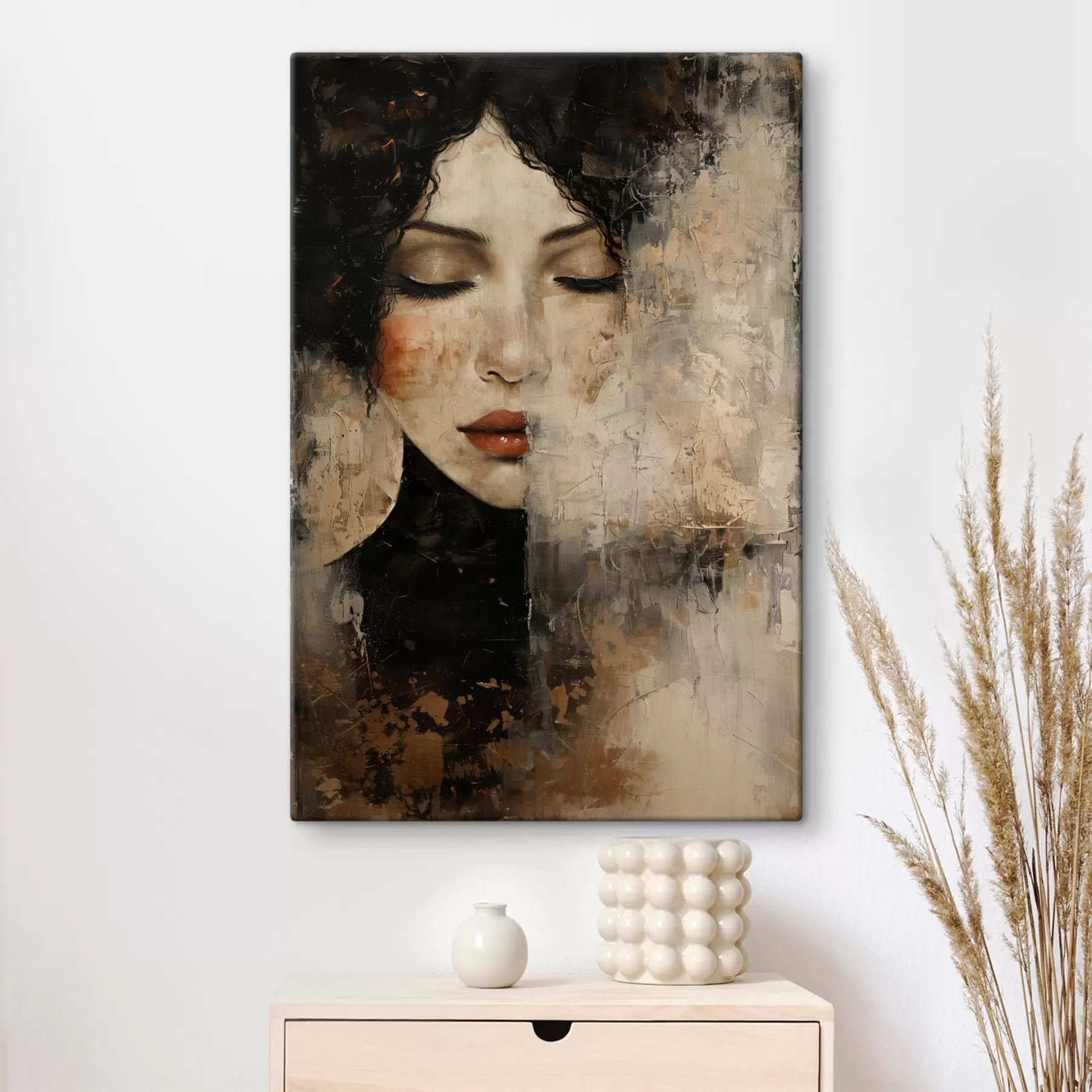 Tablouri Fată cu păr negru s38789