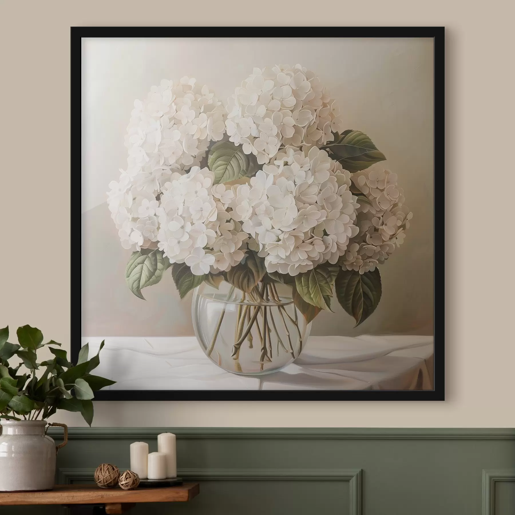 fototapet Buchet de hortensii albe f38711