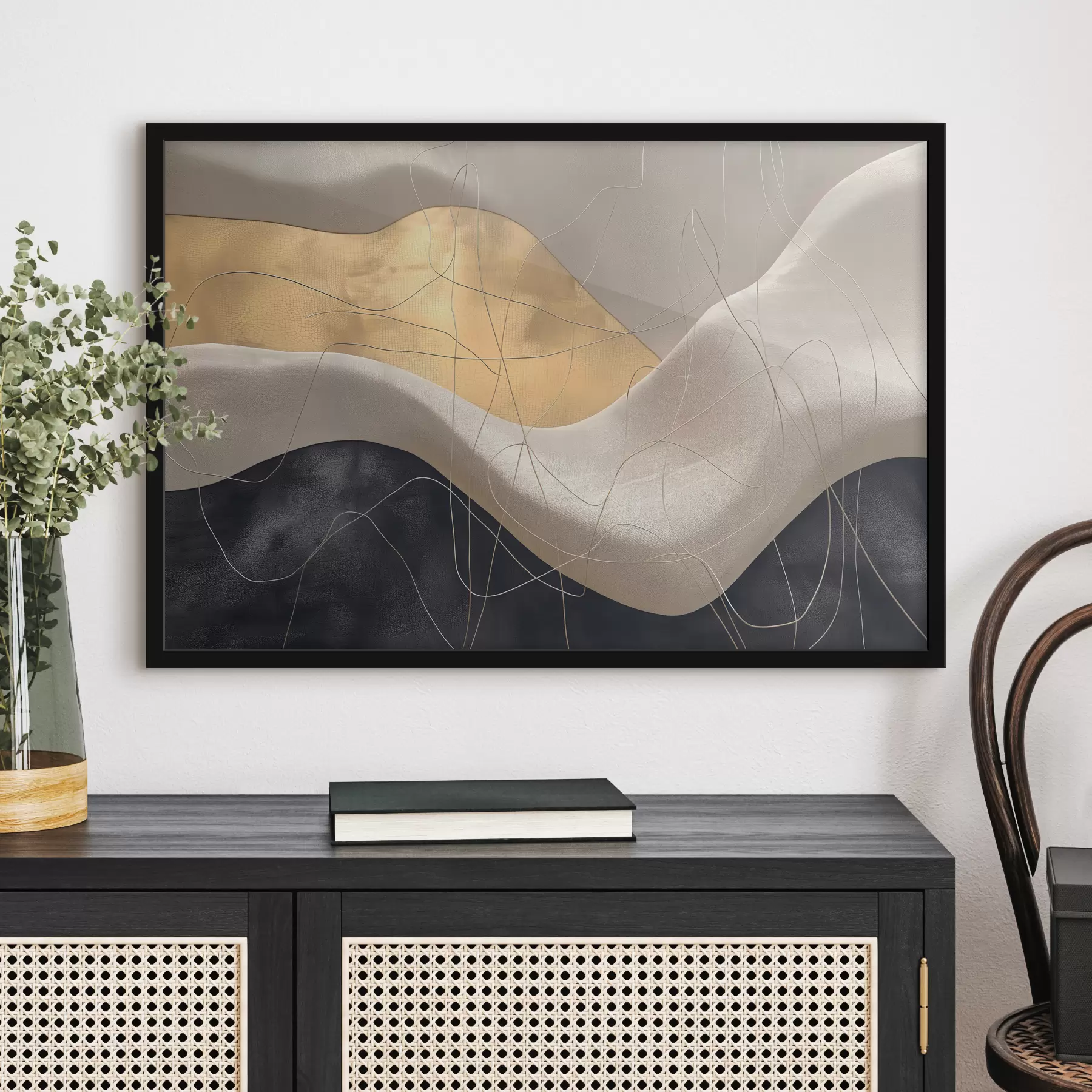 fototapet Abstracție cu valuri și linii f39053