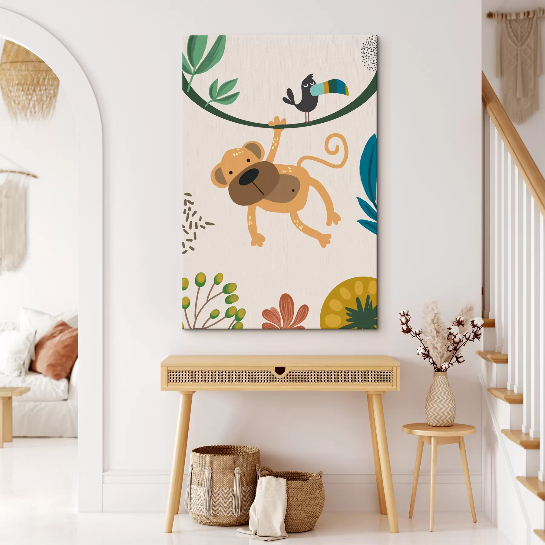 fototapet Maimuță în junglă în stil safari, boho s39094