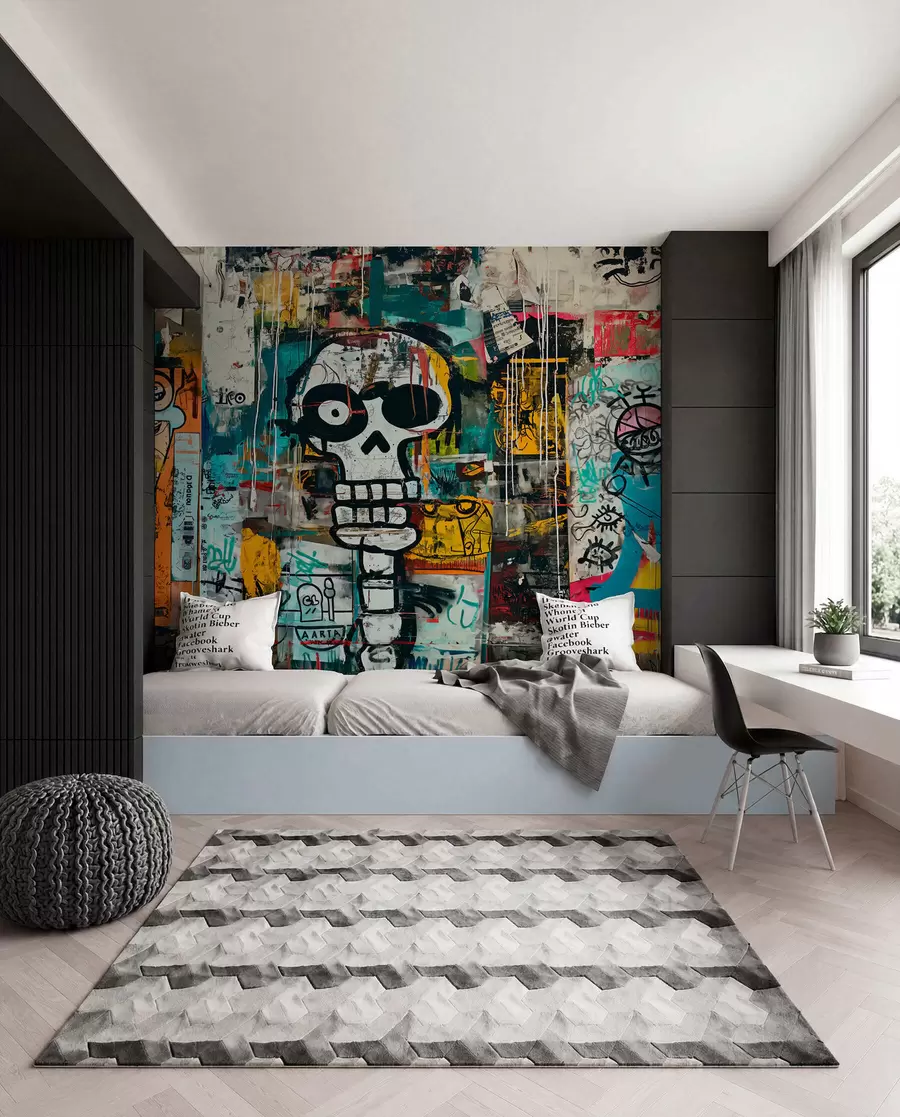 fototapet Craniu în graffiti w01187