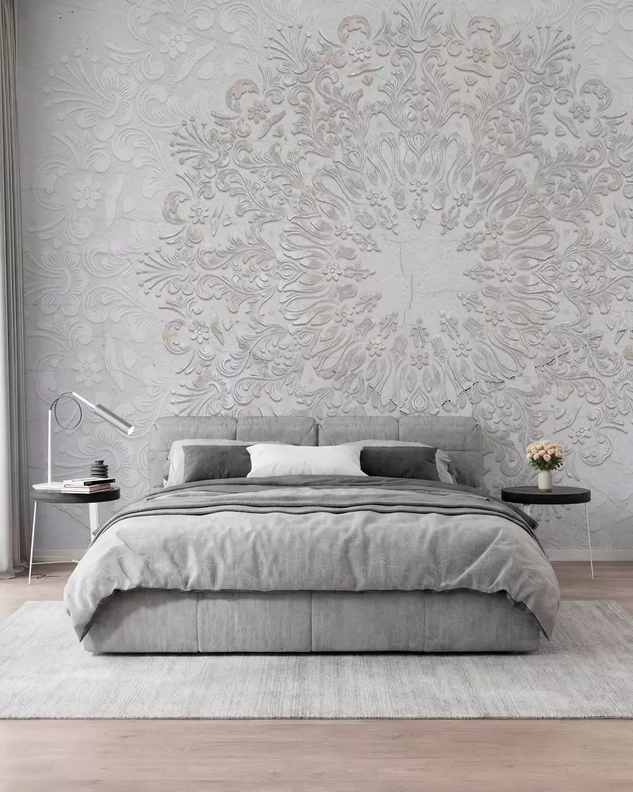 fototapet Un imprimeu mandala foarte detaliat care creează un design frumos și delicat de dantelă w01249