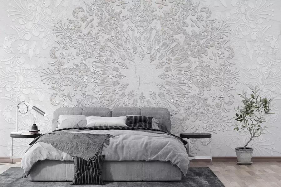 fototapet Un imprimeu mandala foarte detaliat care creează un design frumos și delicat de dantelă w01249