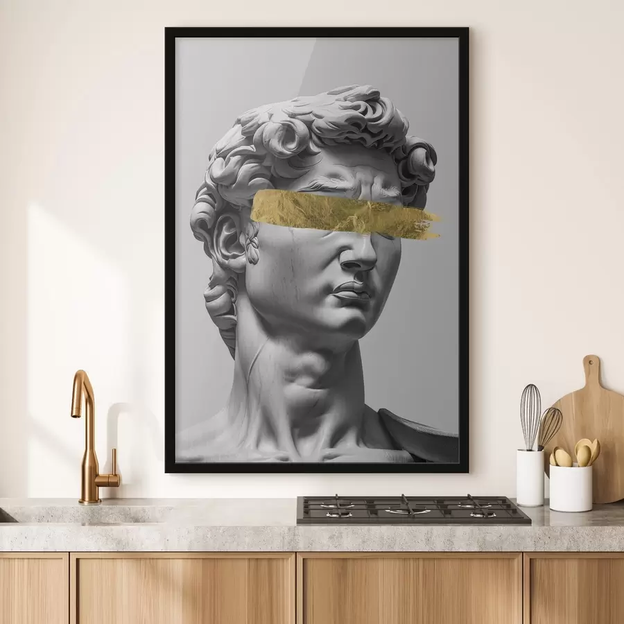 fototapet O sculptură modernă a lui David cu ochii închiși f26129