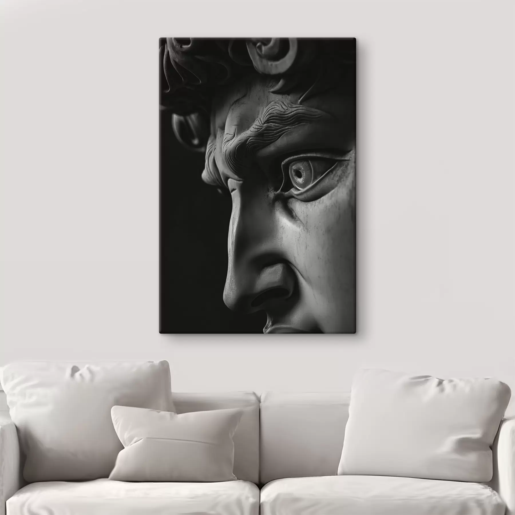 fototapet portret în prim plan al lui David din profil s26124