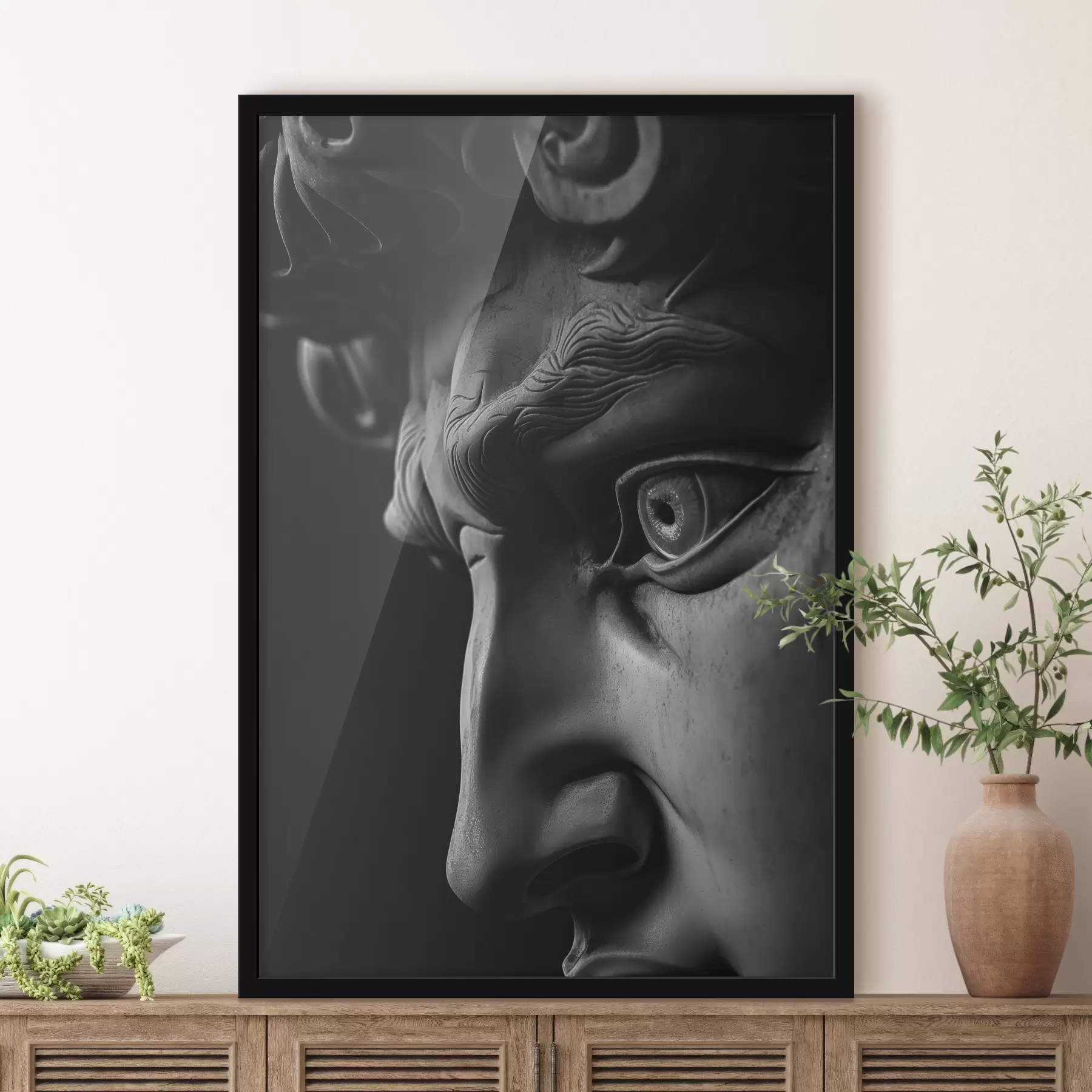 fototapet portret în prim plan al lui David din profil f26124