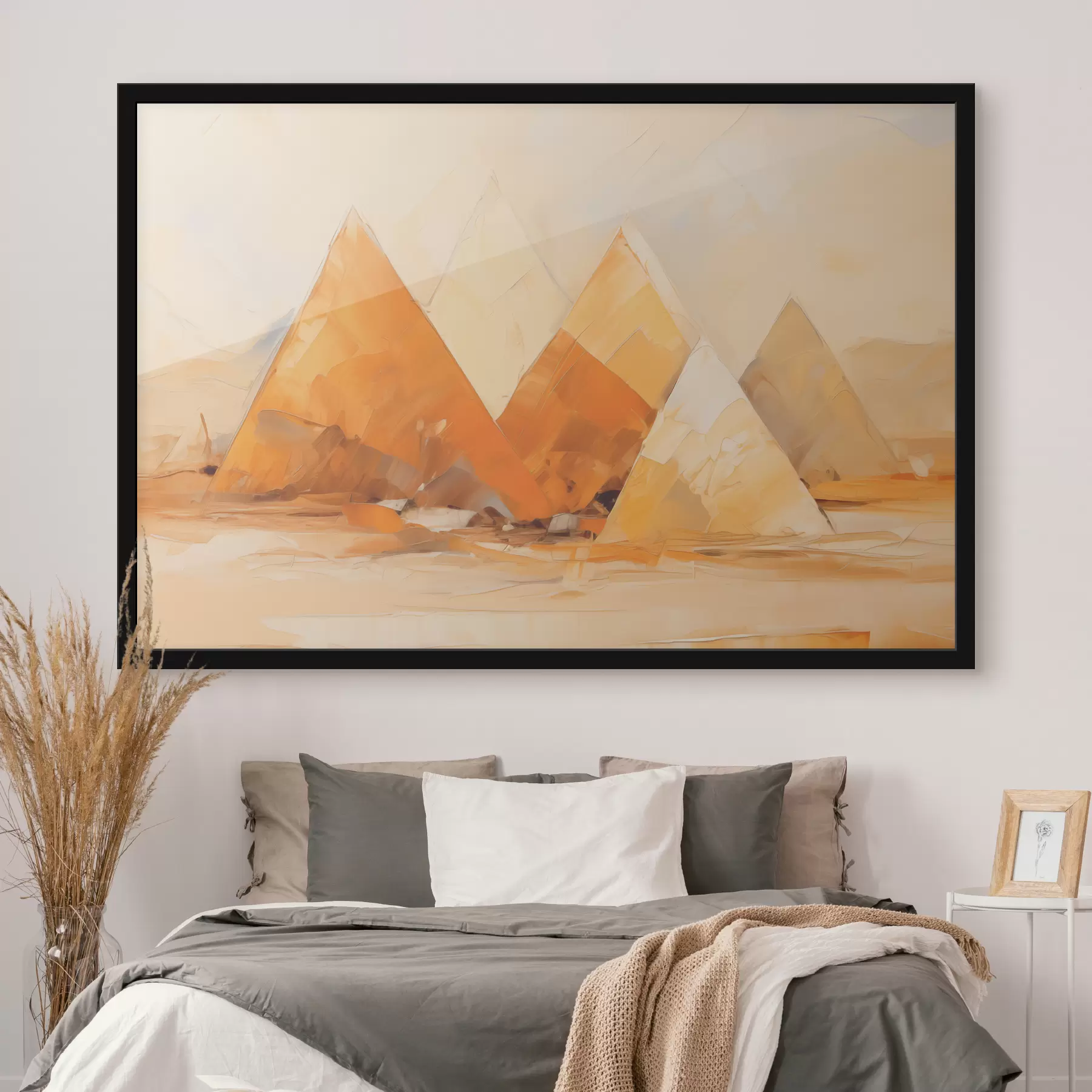 fototapet Piramide în deșert pictură în ulei f39435