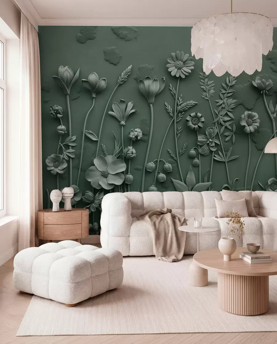 fototapet Pajiște verde în relief w07869v2