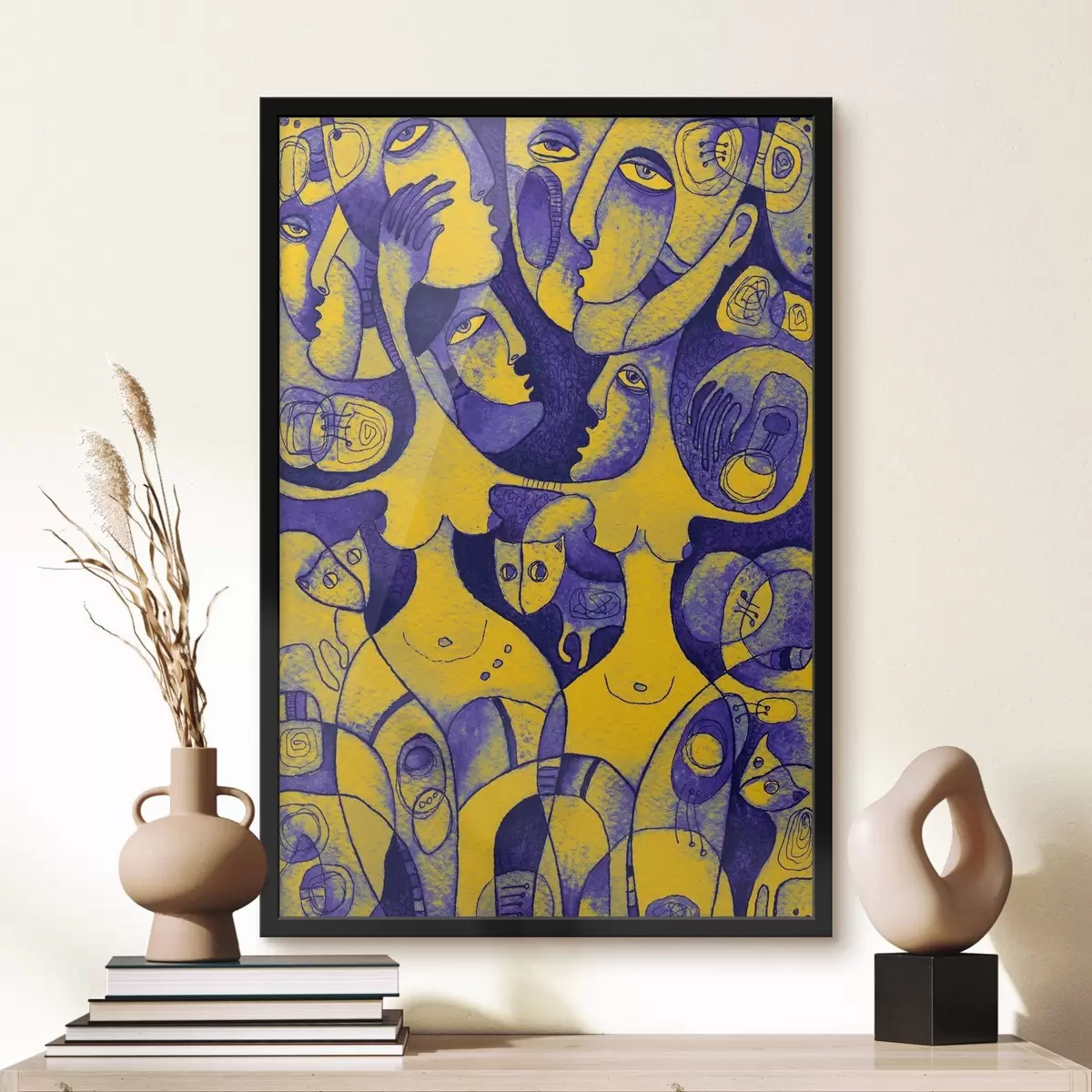 Poster Fețe colorate în opera de artă expresionism abstract f37829