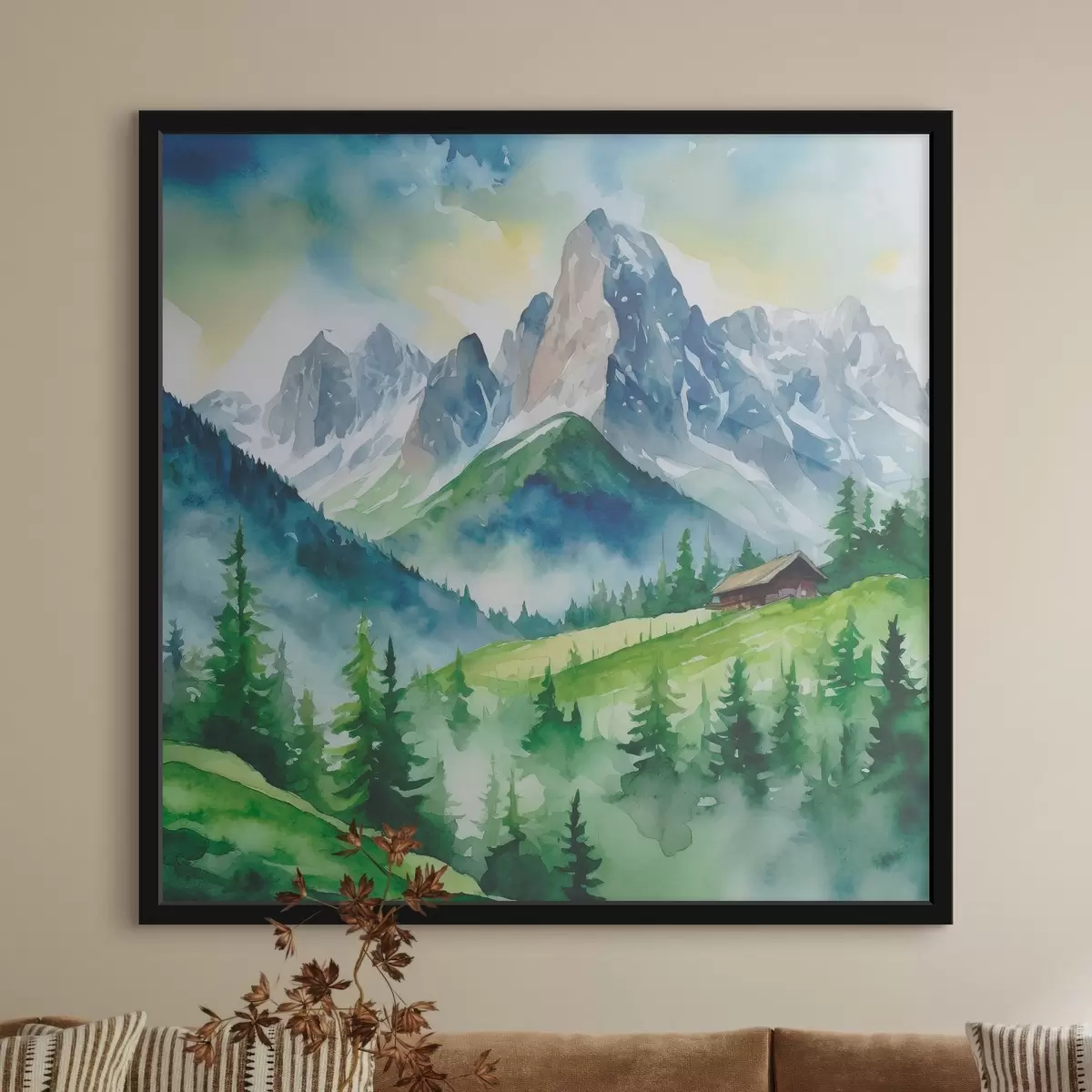 Poster Munți senini cu copaci verzi luxurianți f37959